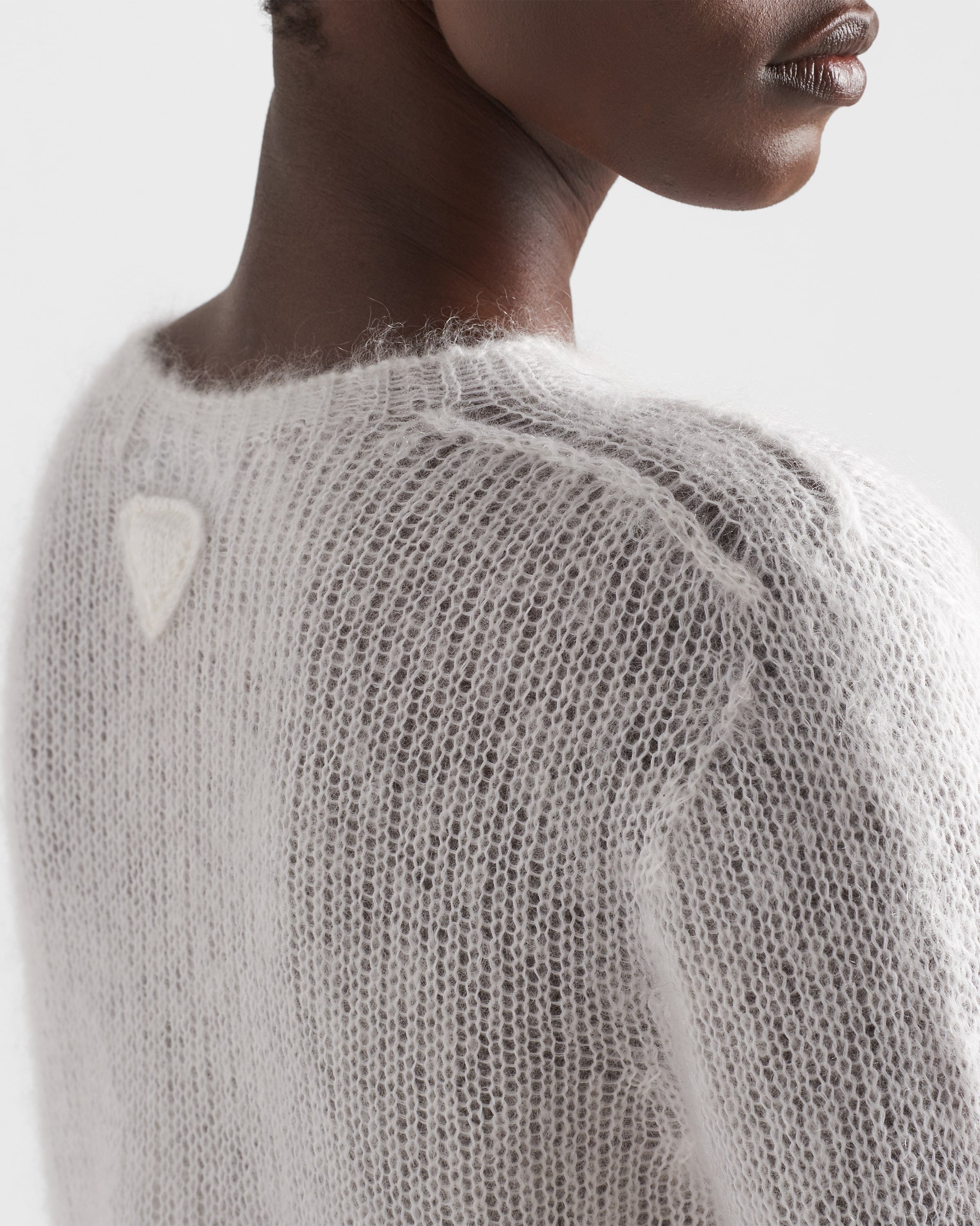 Mohair crew-neck sweater Natural
