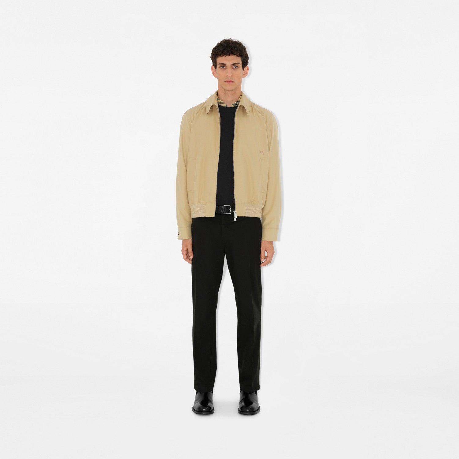 Gabardine Chester Harrington Jacket - Flax