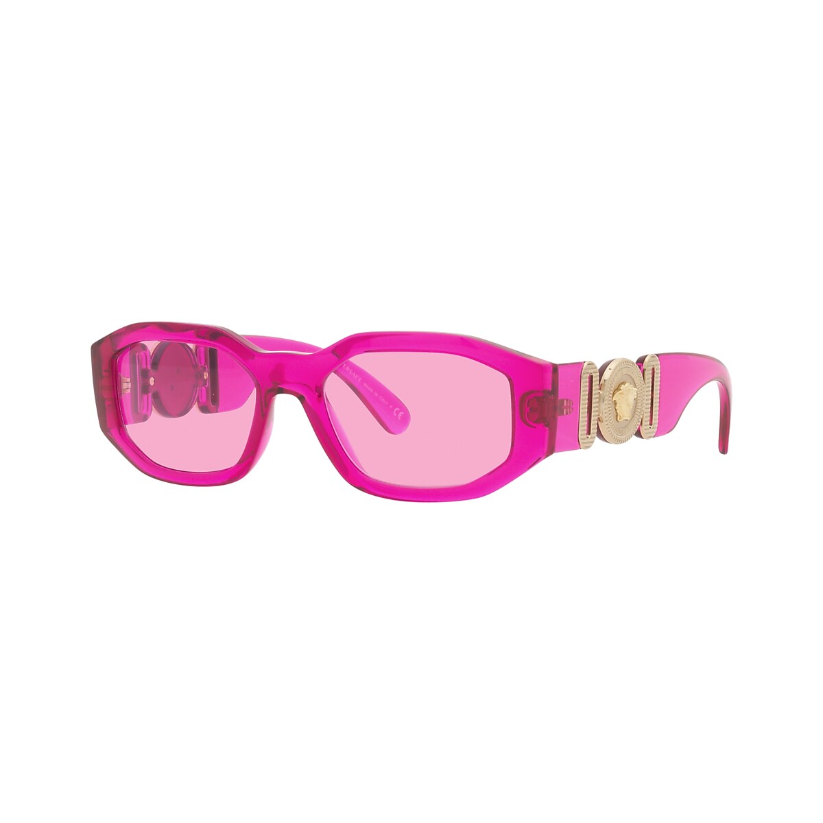 VERSACE VE4361 Biggie Transparent Fuxia - Unisex Luxury Sunglasses, Fuchsia Lens