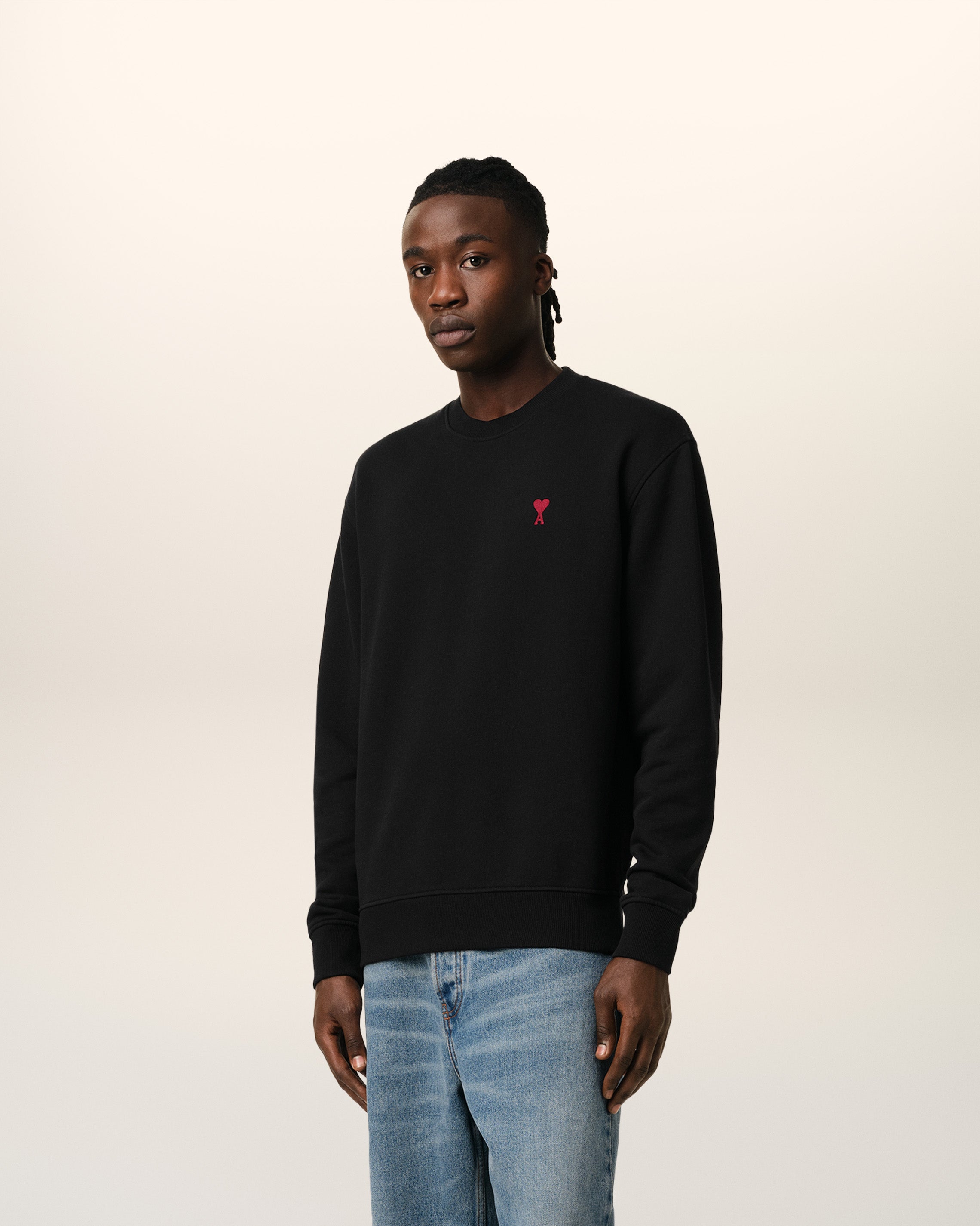 BLACK COTTON AMI DE COEUR SWEATSHIRT BLACK