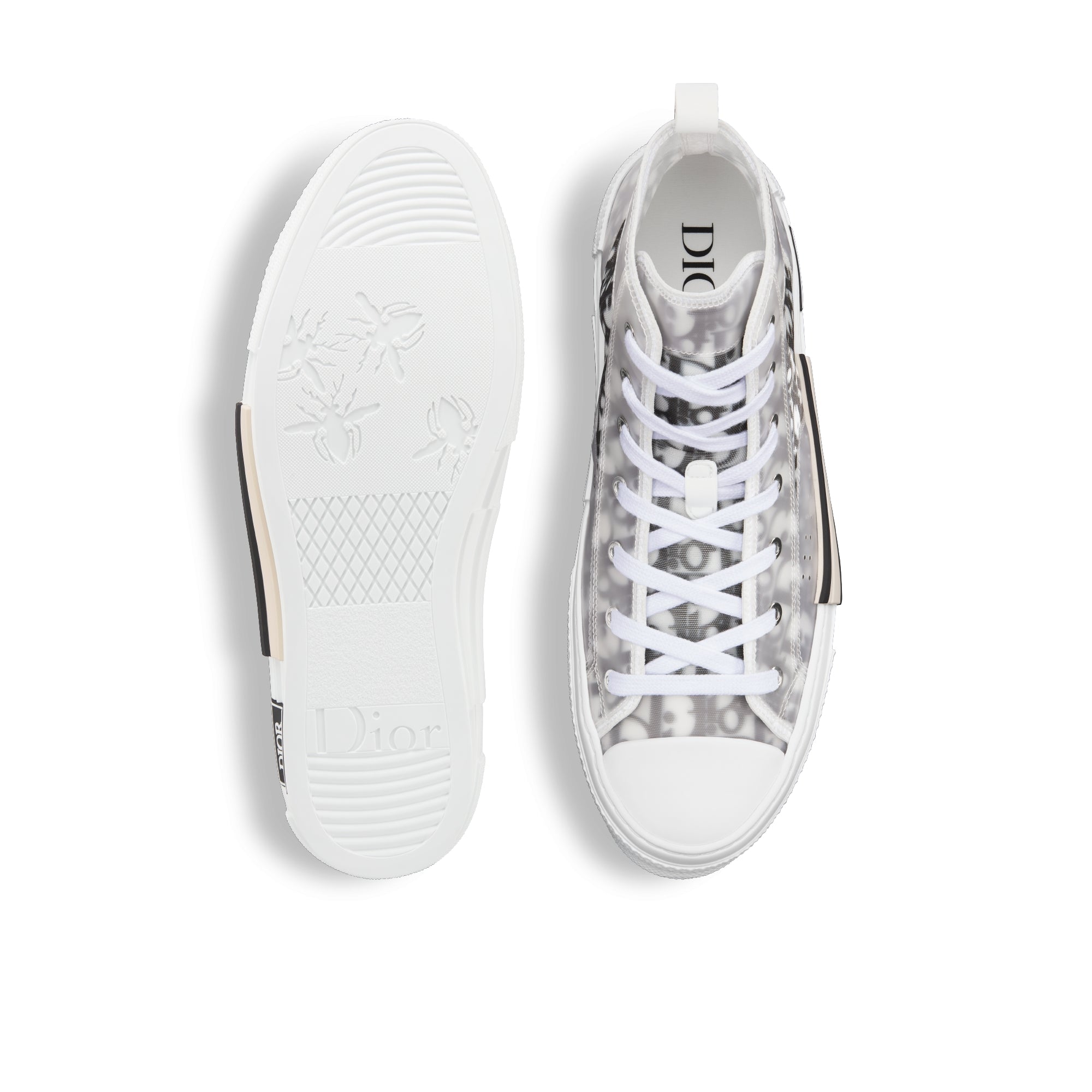 B23 High-Top Sneaker - White and Black Dior Oblique Canvas