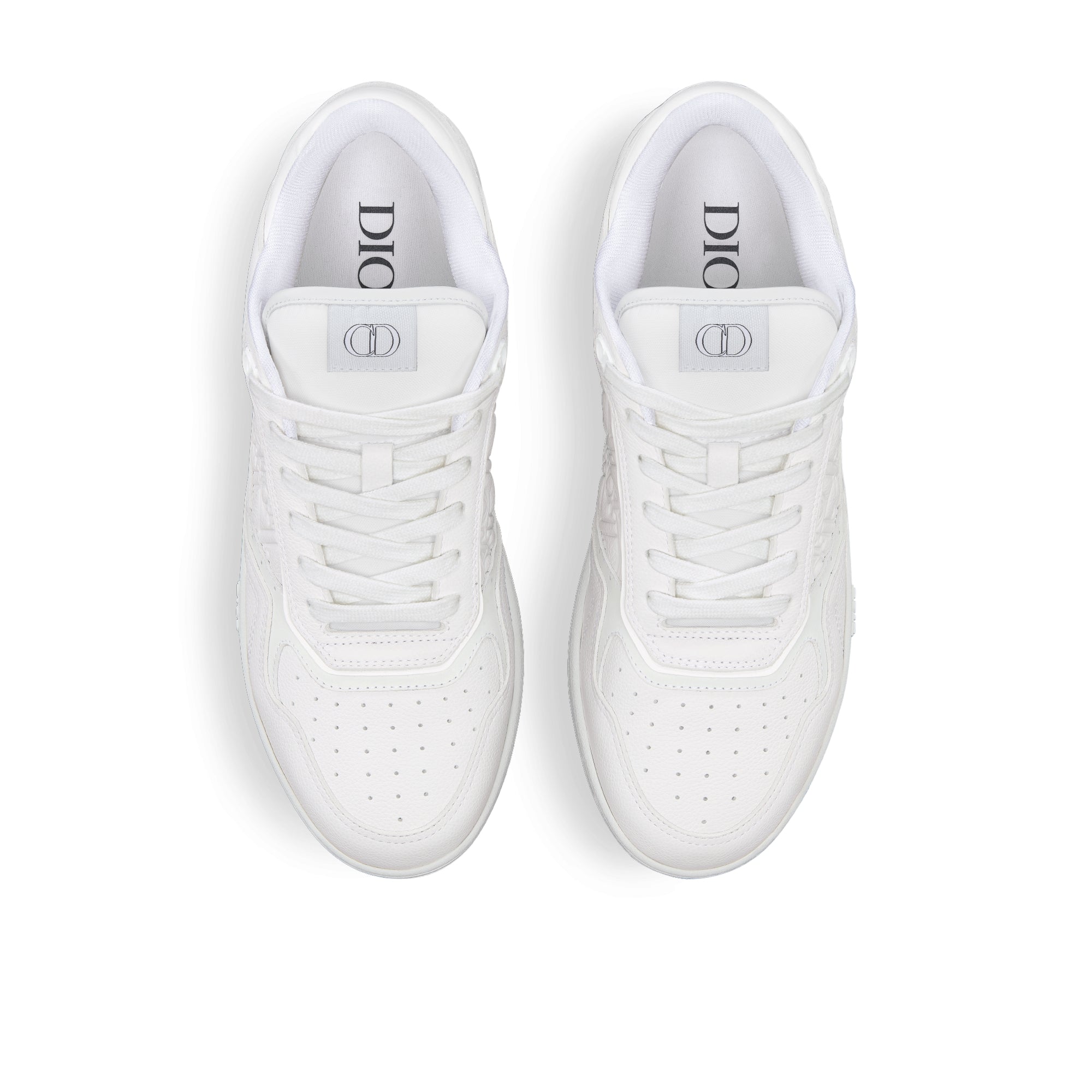 B27 Low-Top Sneaker - White Grained Calfskin and White Dior Gravity Leather