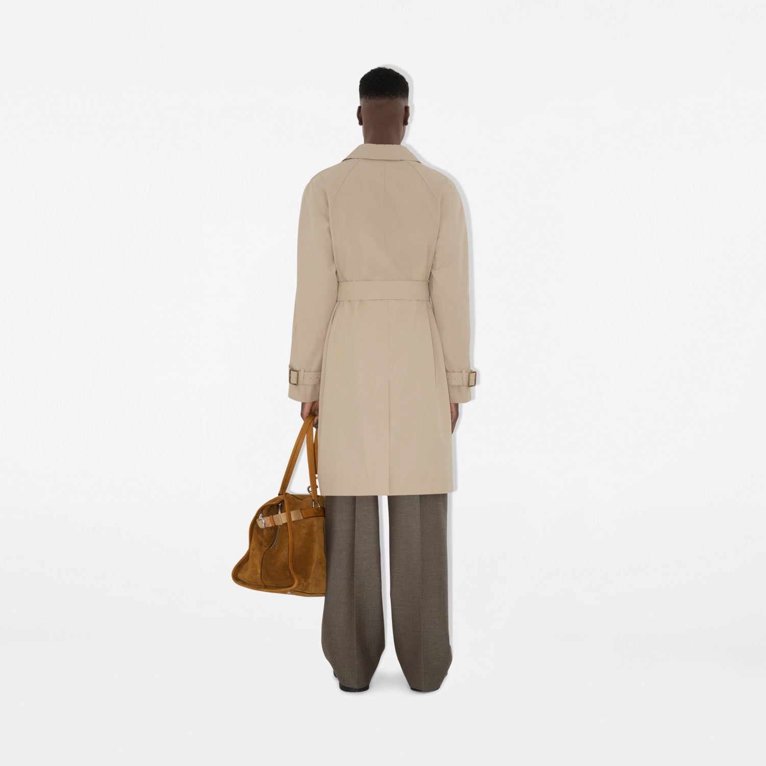 Long Gabardine Car Coat - Fossil