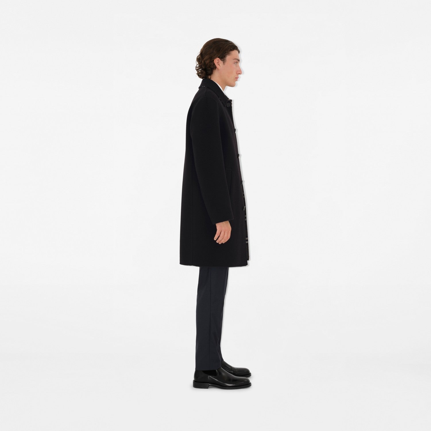 Mid-length Wool Car Coat - Black/snug