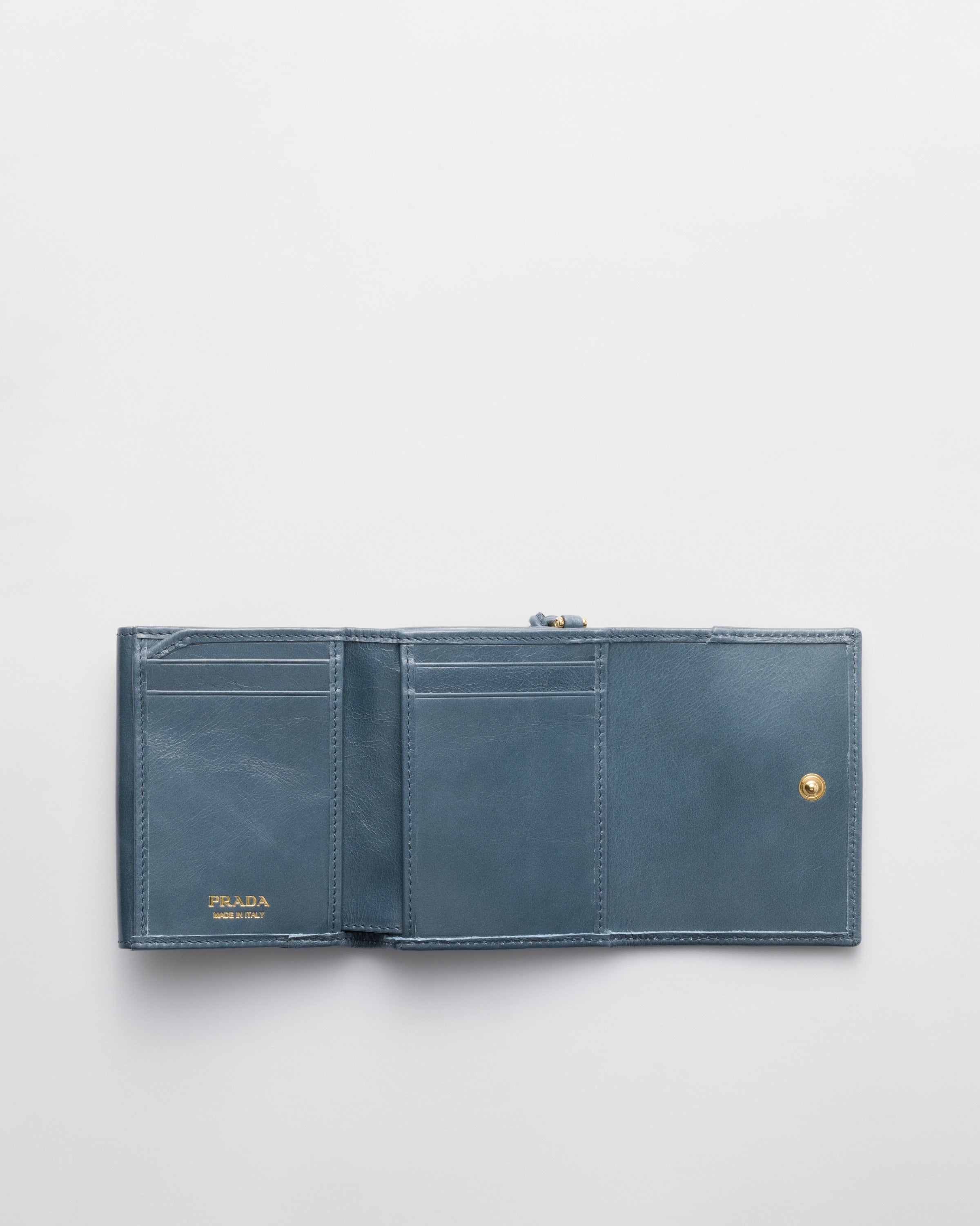 Small leather wallet Aviator Blue