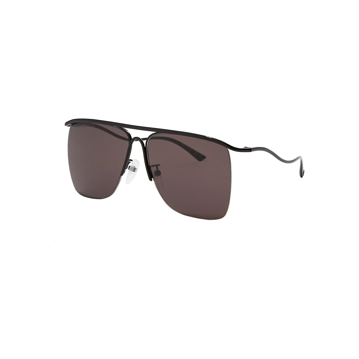 BALENCIAGA BB0092S Black Shiny - Unisex Sunglasses, Grey Lens