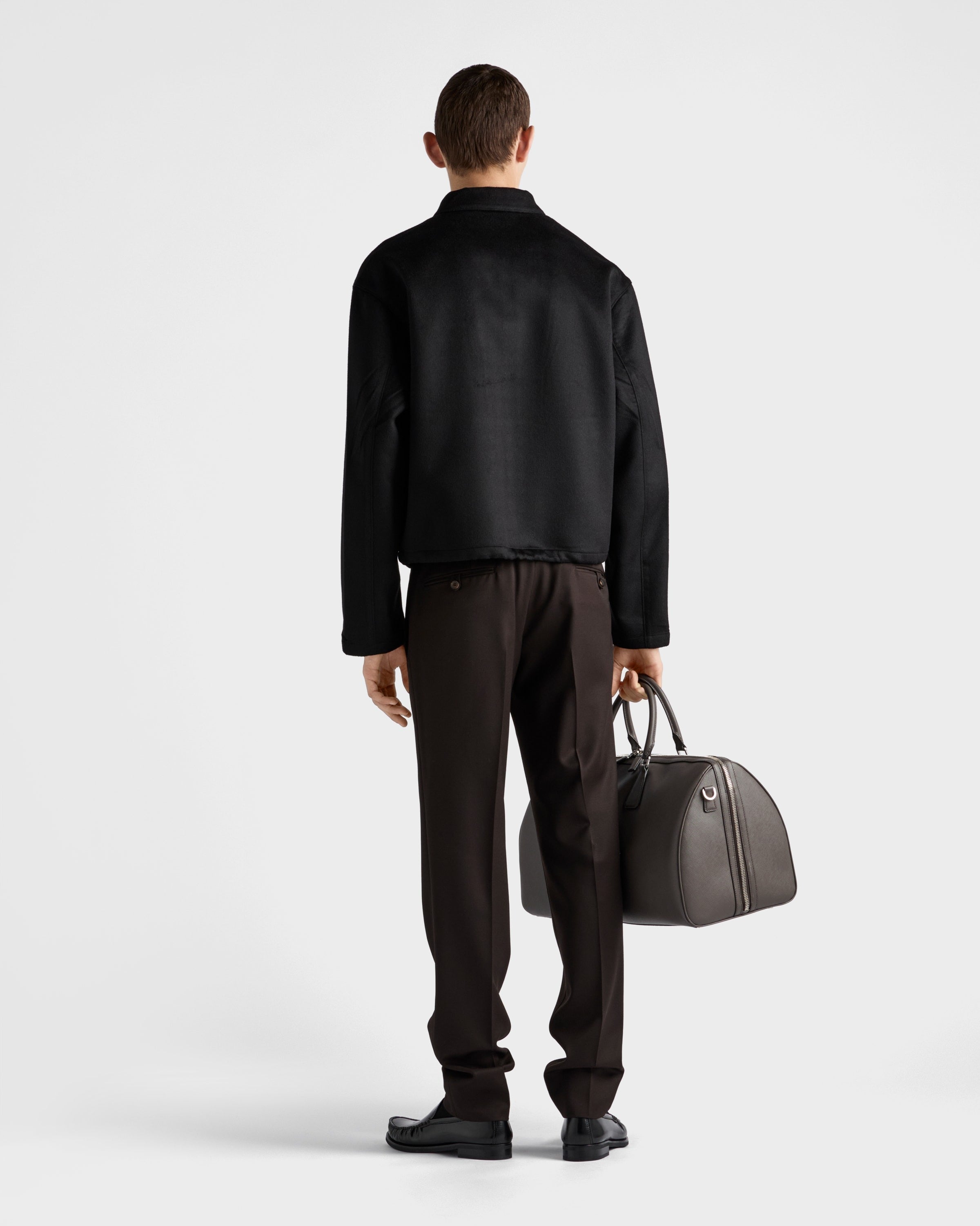 Wool and cashmere blouson jacket Black