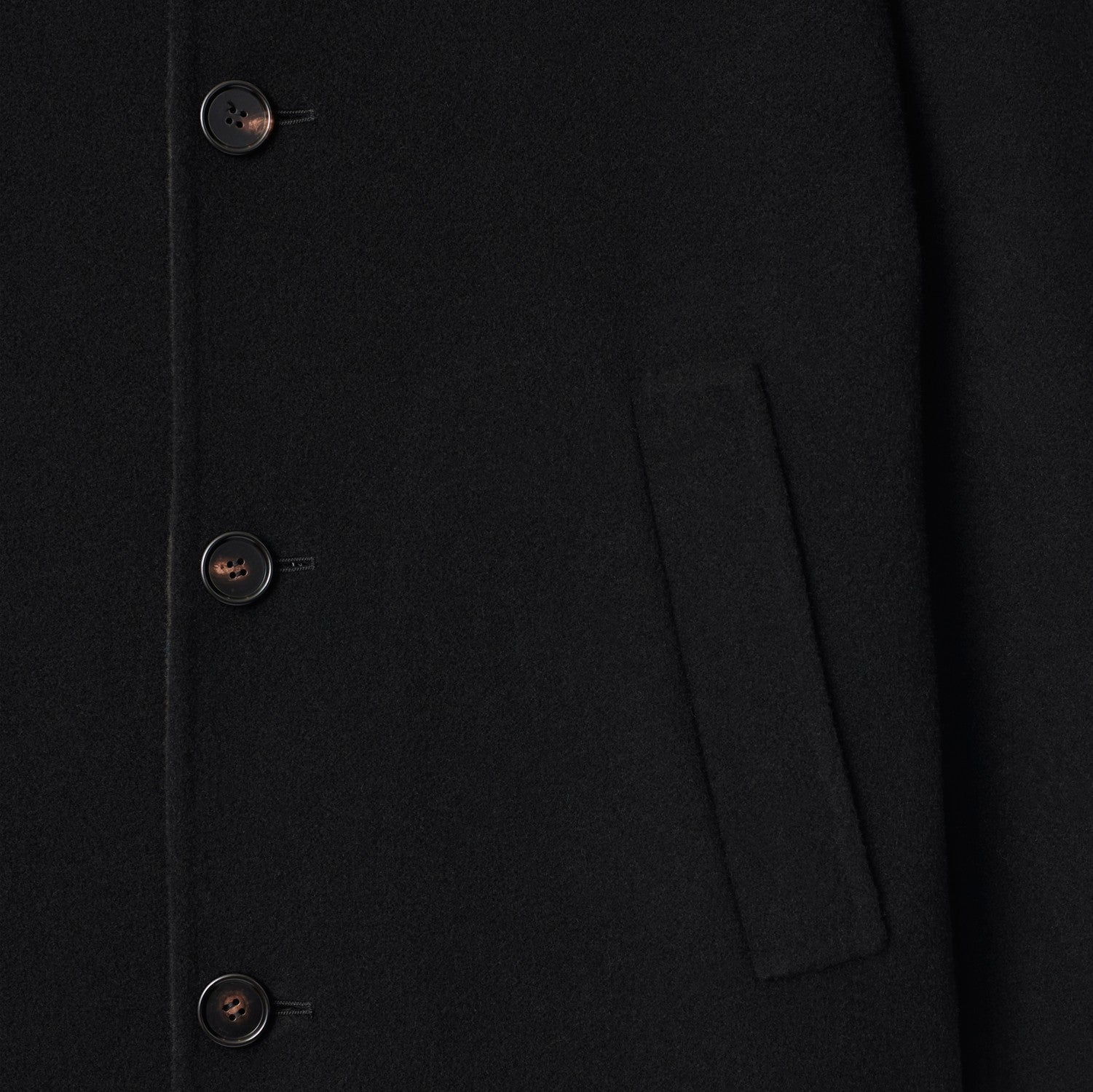 Mid-length Wool Car Coat - Black/snug