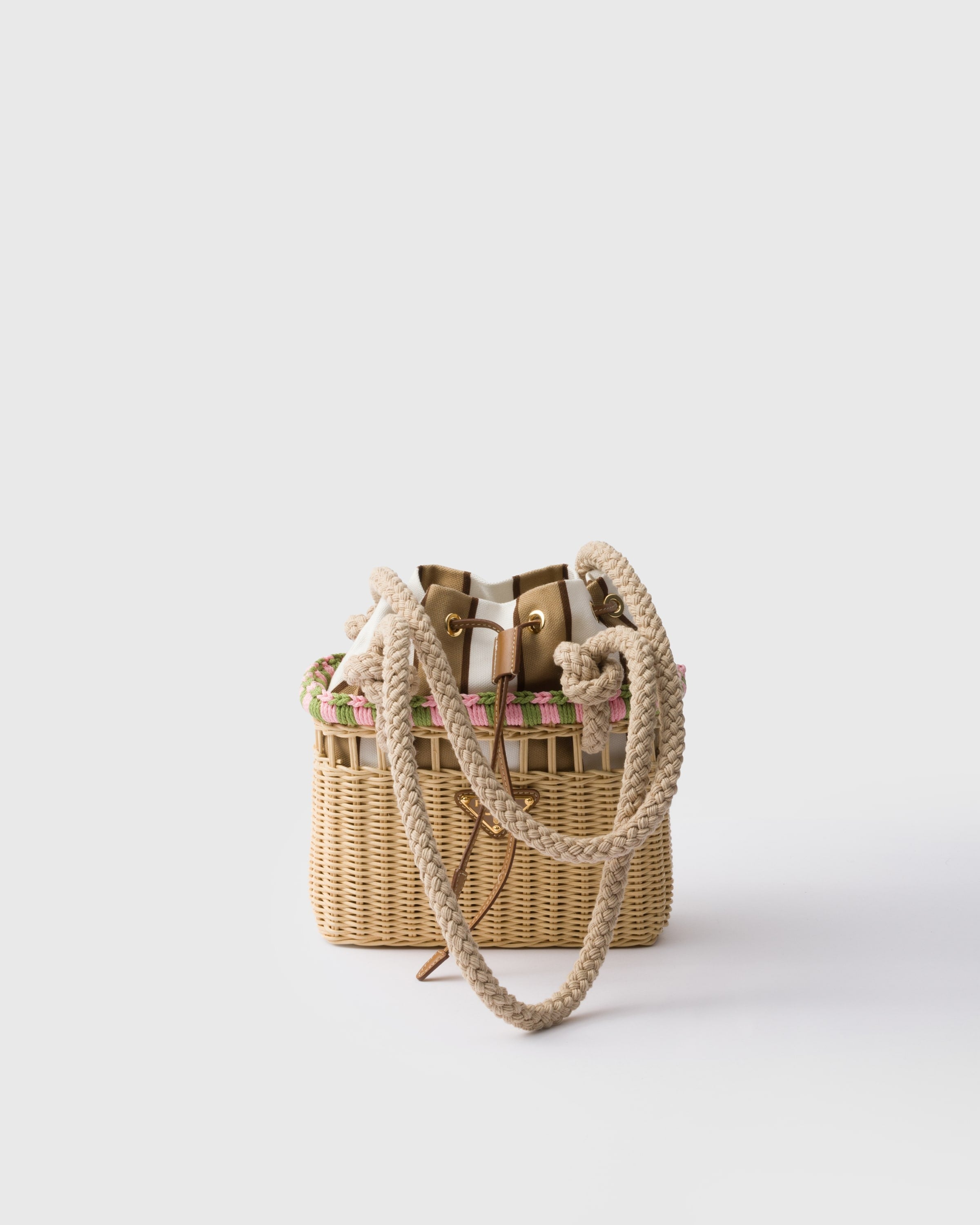 Wicker mini-bag Tan/Petal Pink