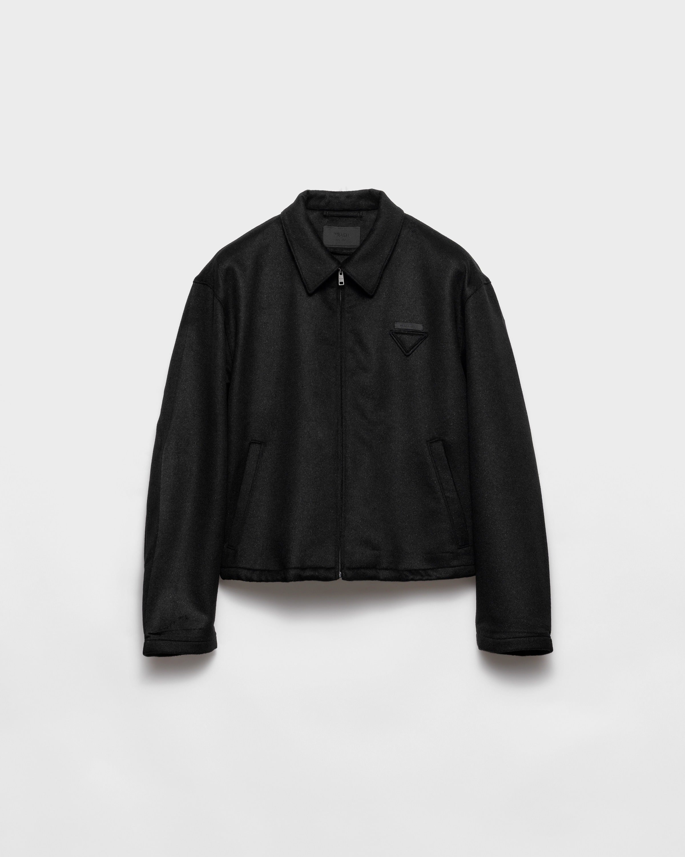 Wool and cashmere blouson jacket Black