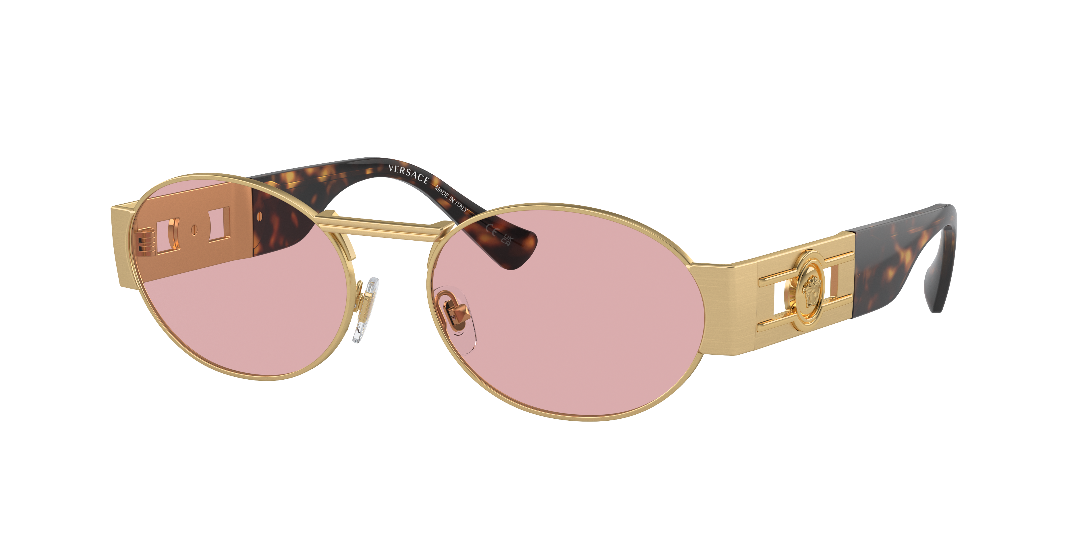 VERSACE VE2264 Matte Gold - Unisex Luxury Sunglasses, Light Violet Lens