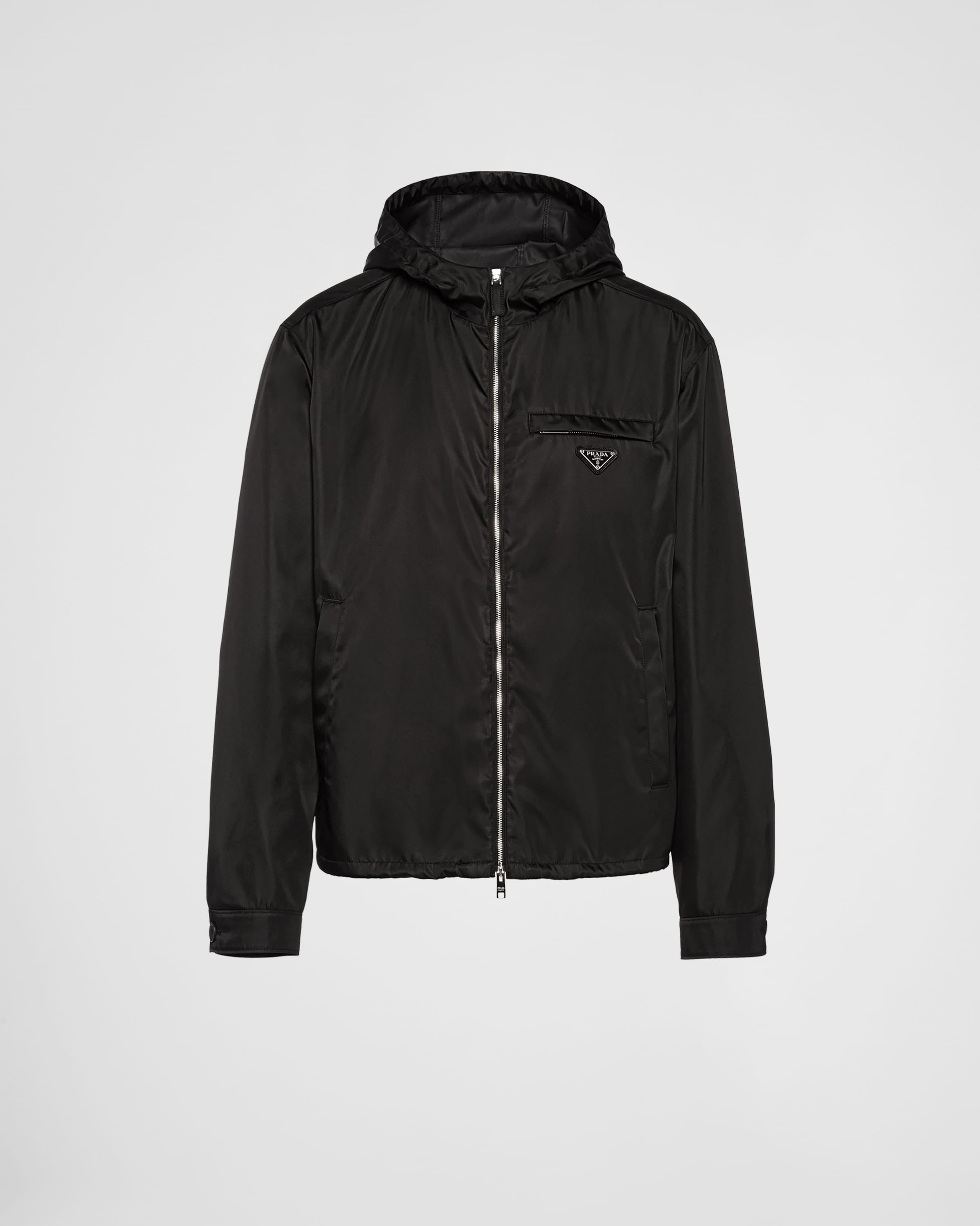 Re-Nylon hooded blouson jacket Black