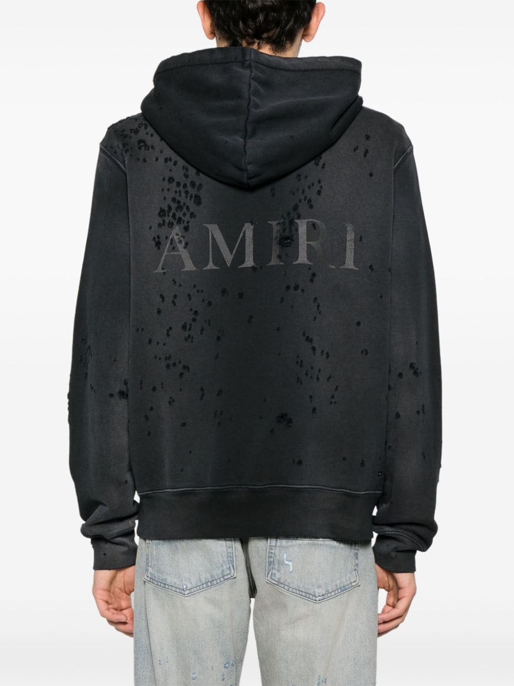 Core ripped zip-up hoodie