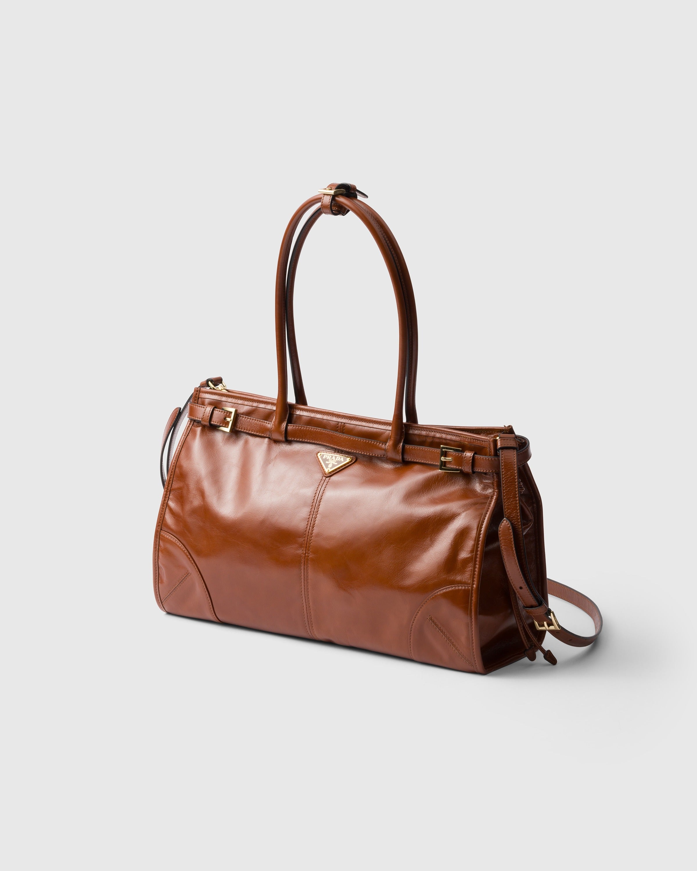 Prada Bonnie large leather handbag Palisander
