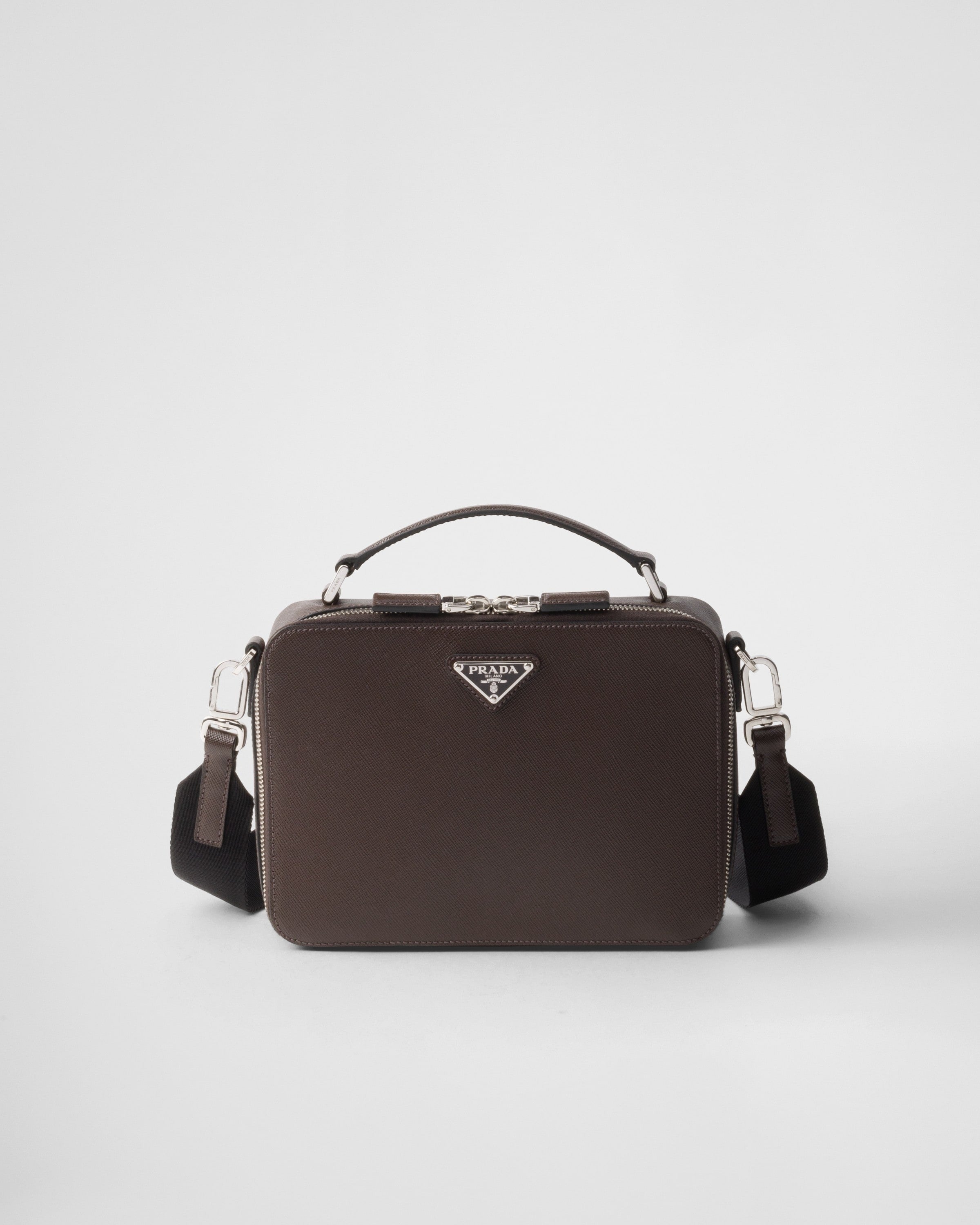 Medium Prada Brique Saffiano leather bag Coffee