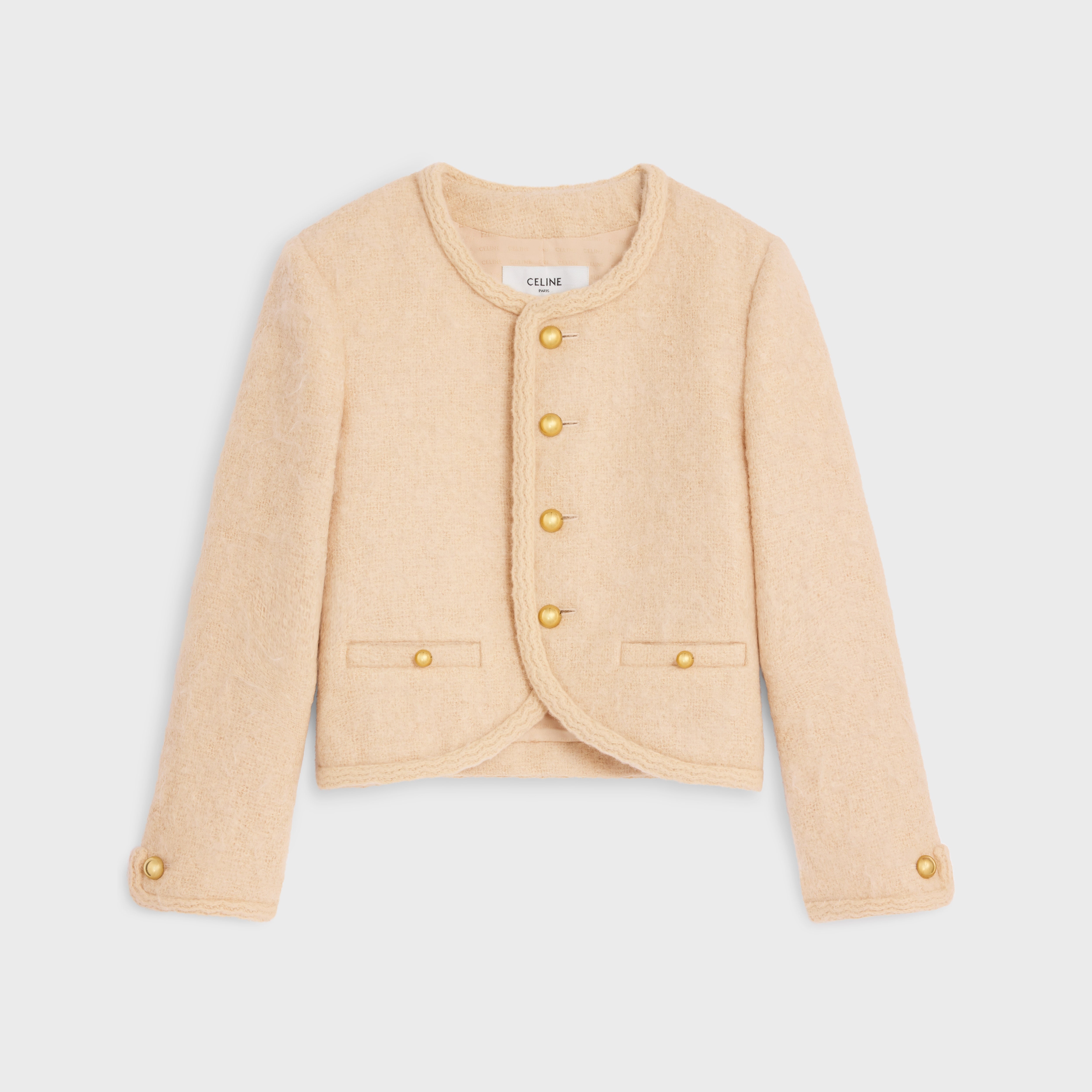 CHASSEUR JACKET IN MOHAIR TWEED - LIGHT NUDE