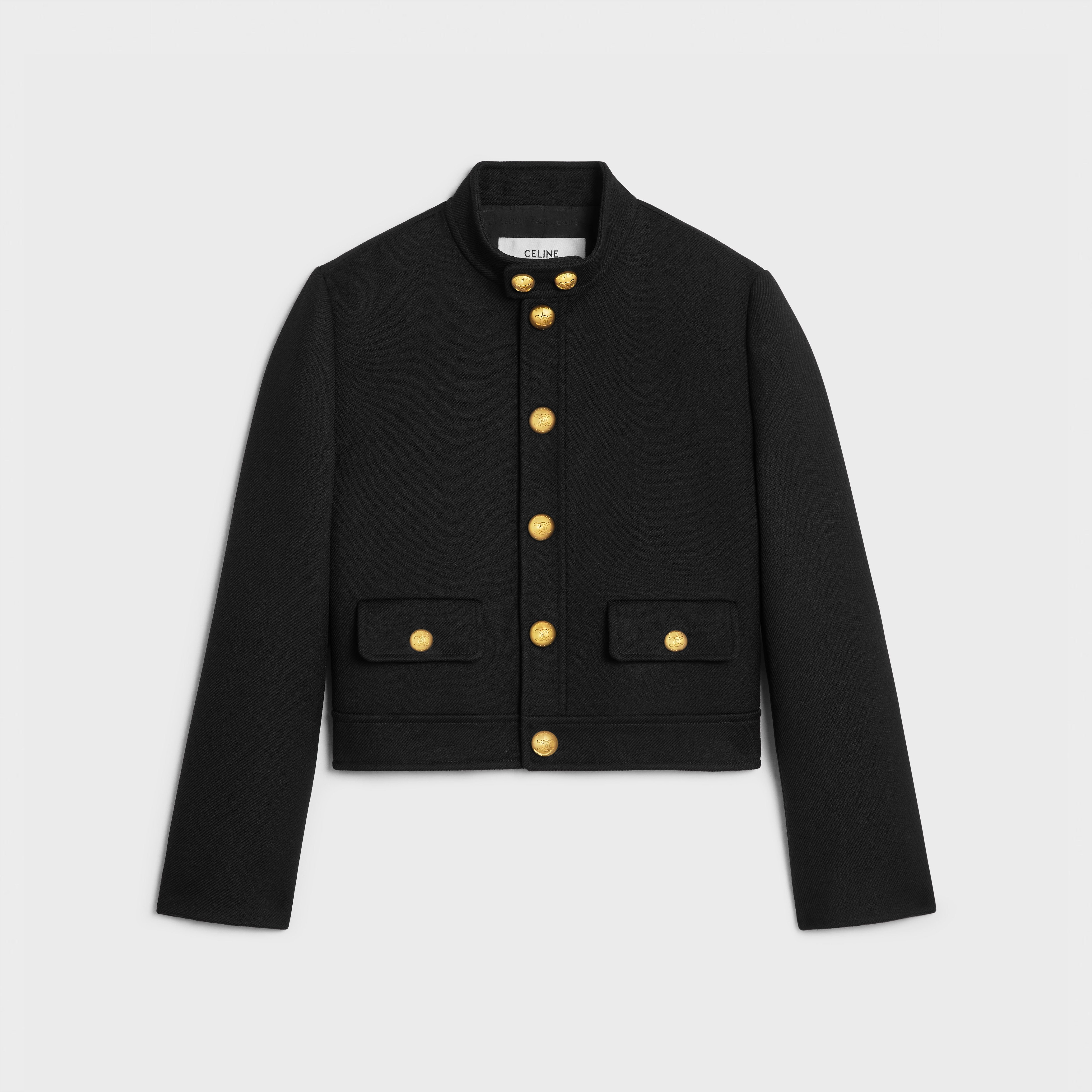 VERNEUIL JACKET IN DOUBLE FACED WOOL TRICOTINE - BLACK