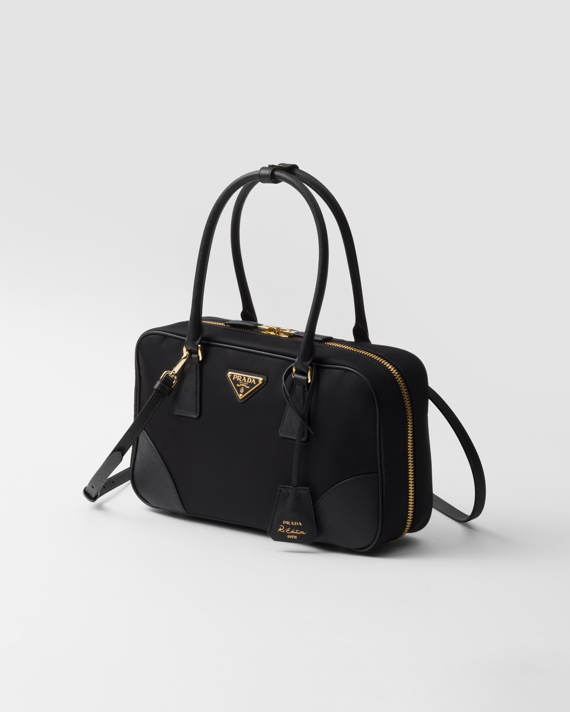 Prada Re-Edition 1978 medium Re-Nylon and Saffiano leather two-handle bag Black