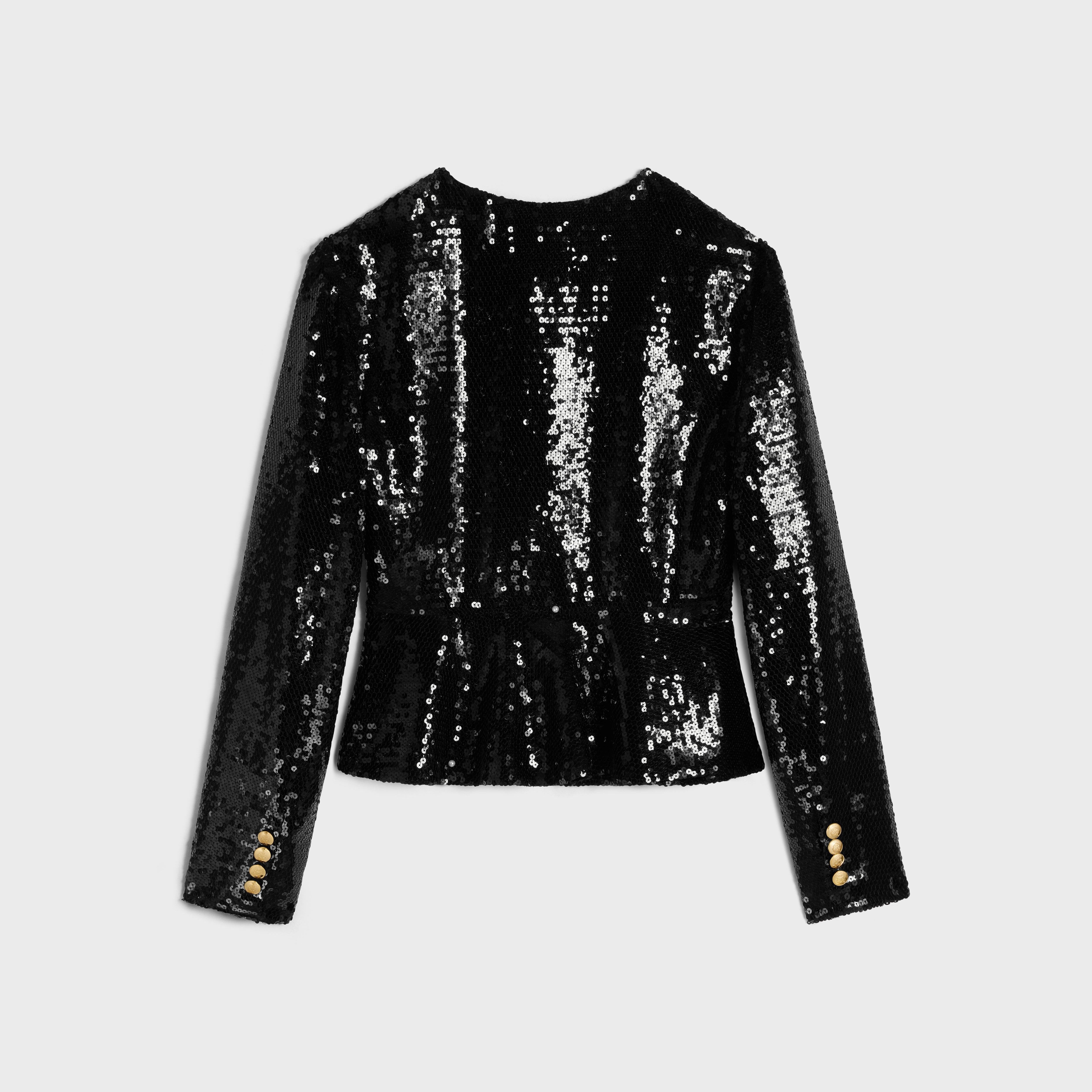 EMBROIDERED CHELSEA JACKET IN SILK MUSLIN - BLACK