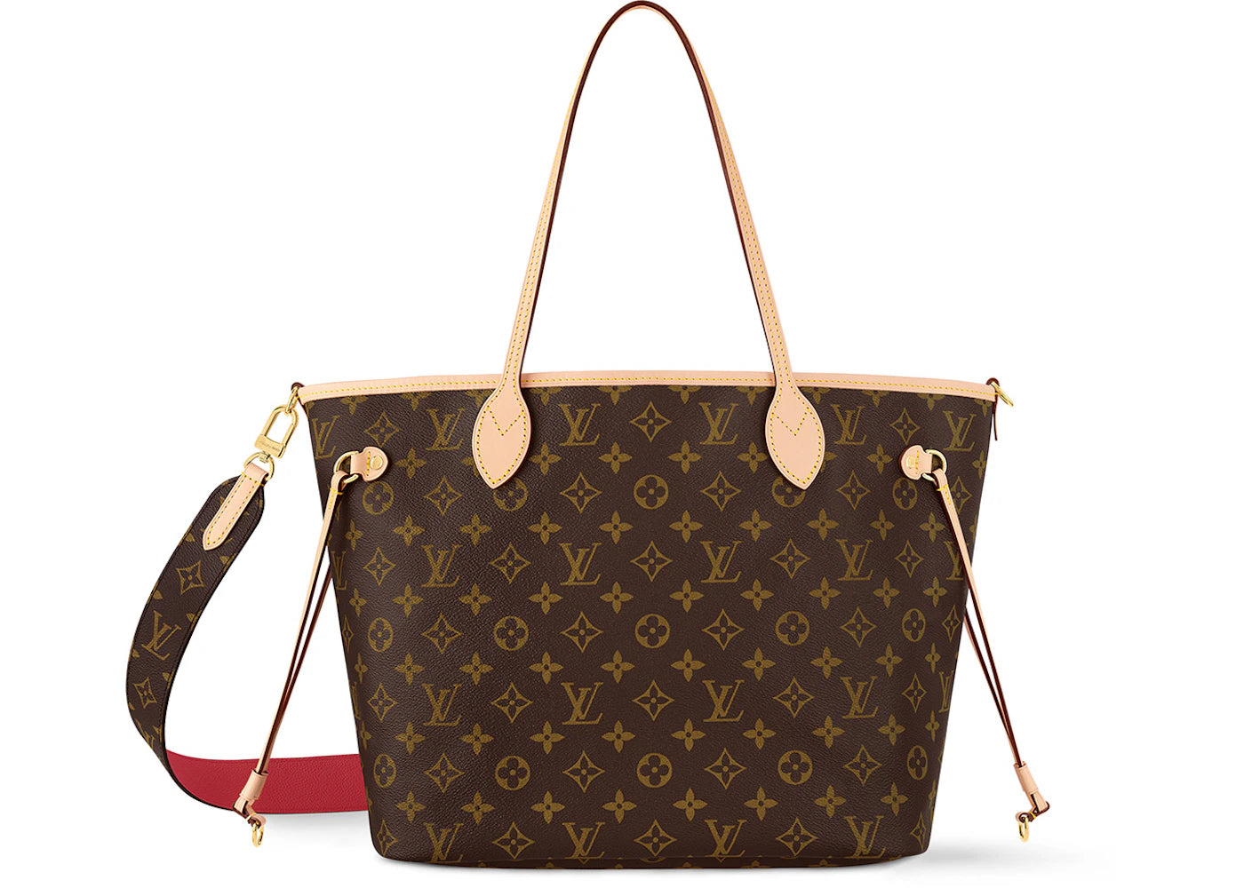 Louis Vuitton Neverfull Bandouliere MM Inside Out Monogram/Rouge Sari