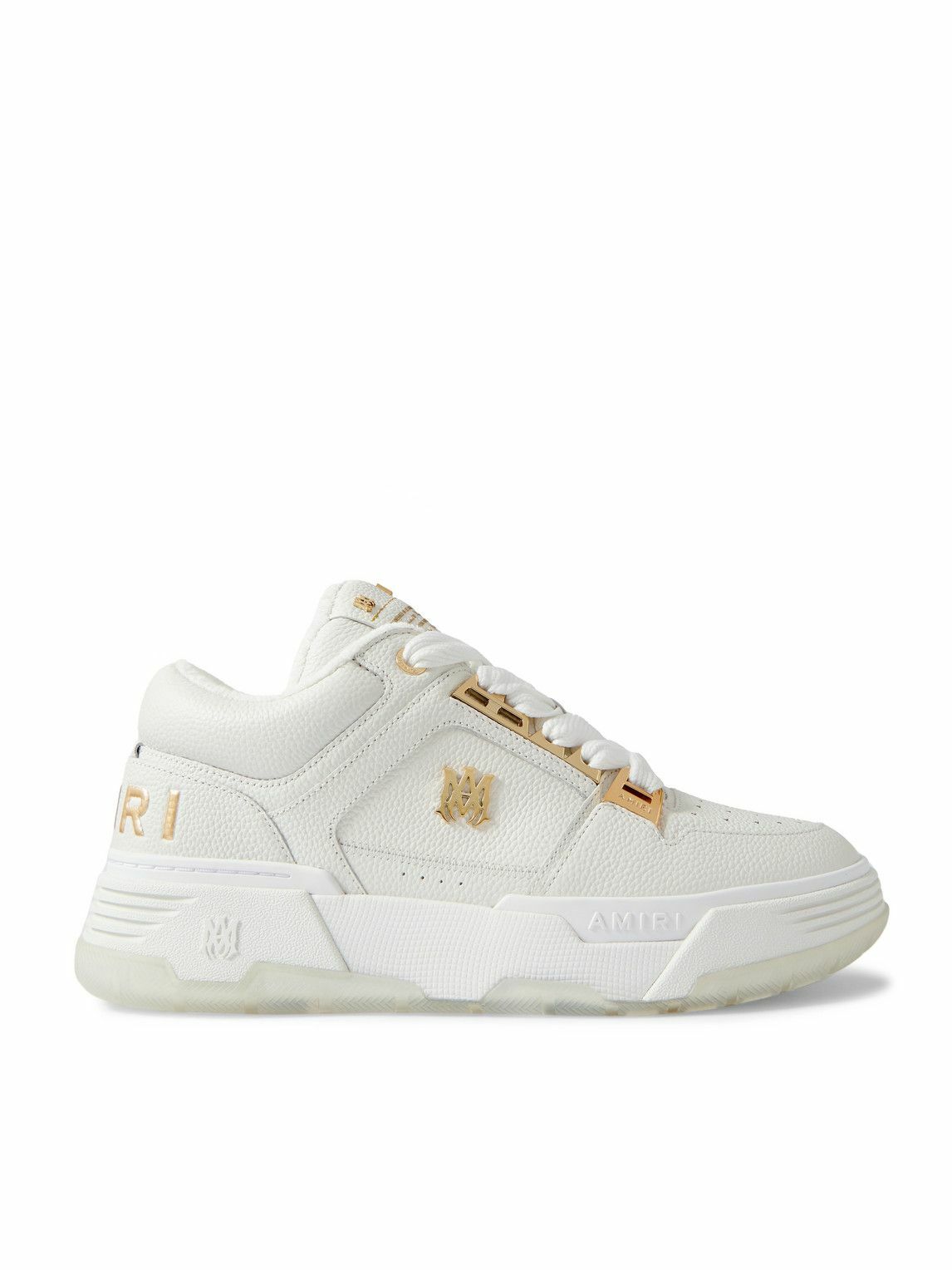 AMIRI - MA-1 Embellished Metallic Full-Grain Leather Sneakers - White