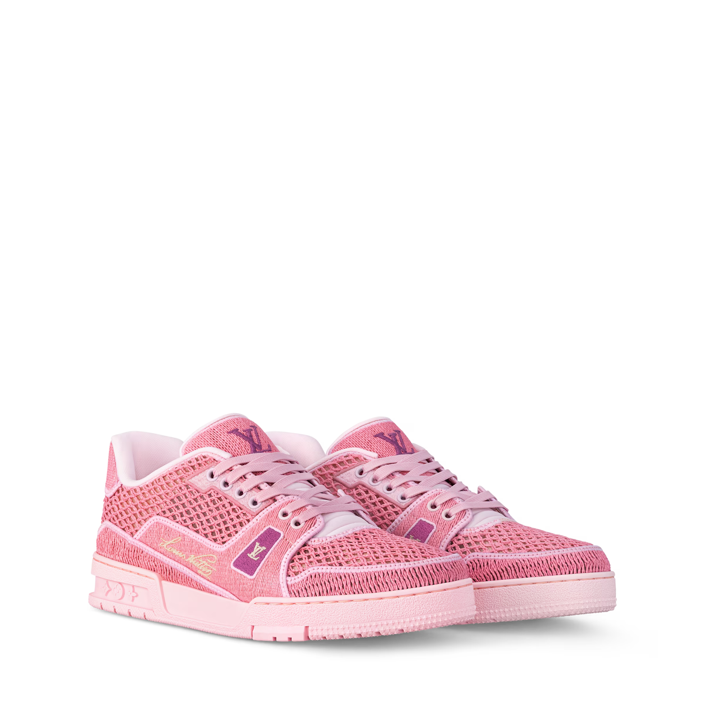 LV Trainer Sneaker Raffia Pink