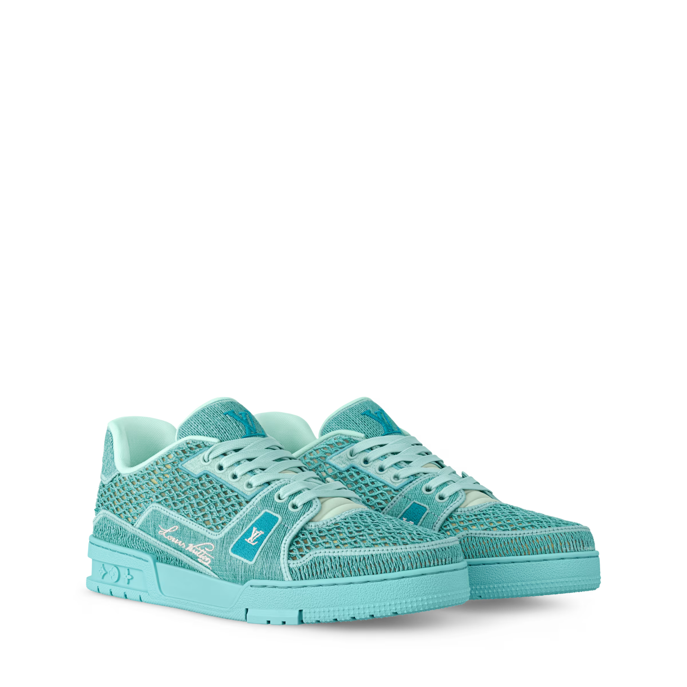 LV Trainer Sneaker Raffia Turquoise