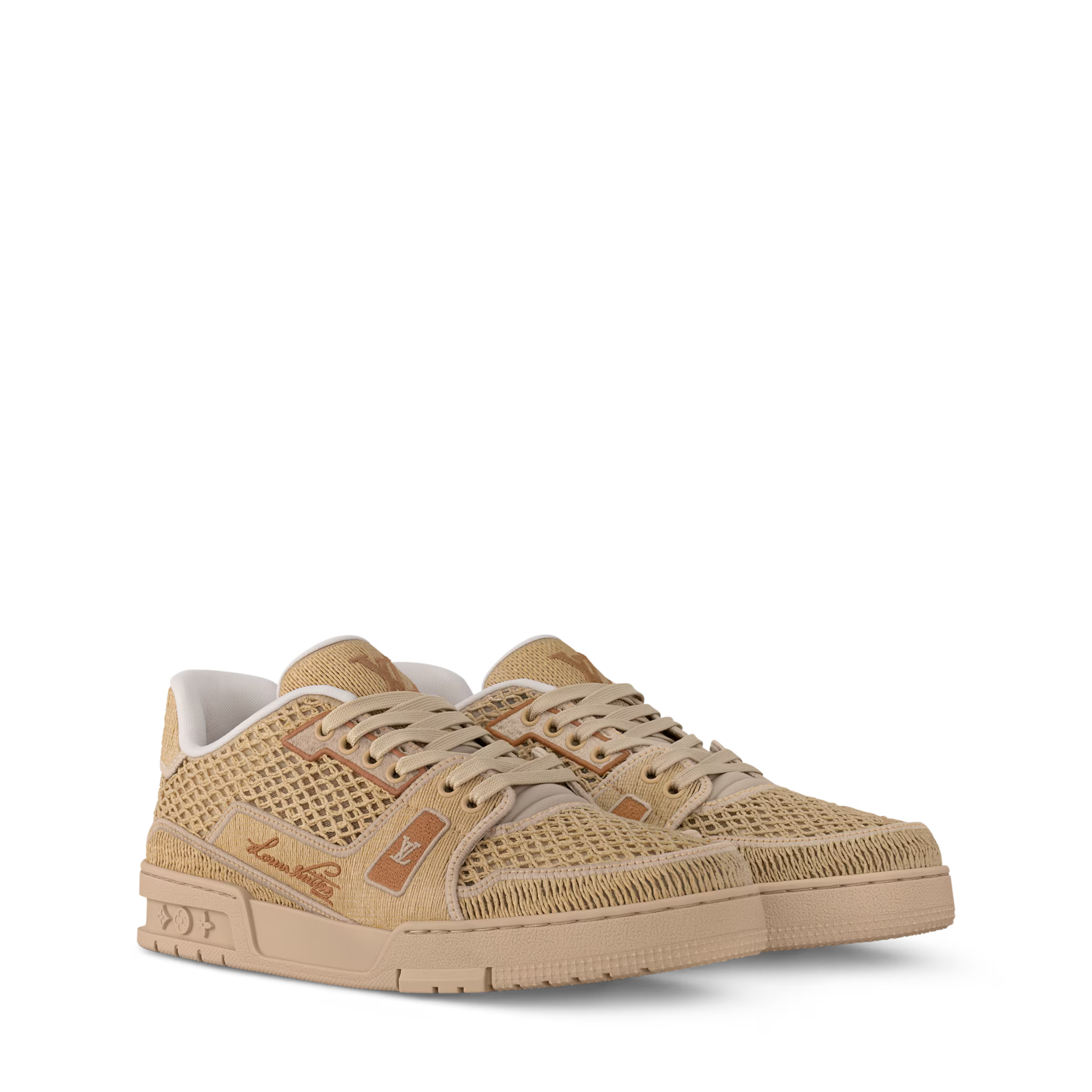 LV Trainer Sneaker Raffia Beige