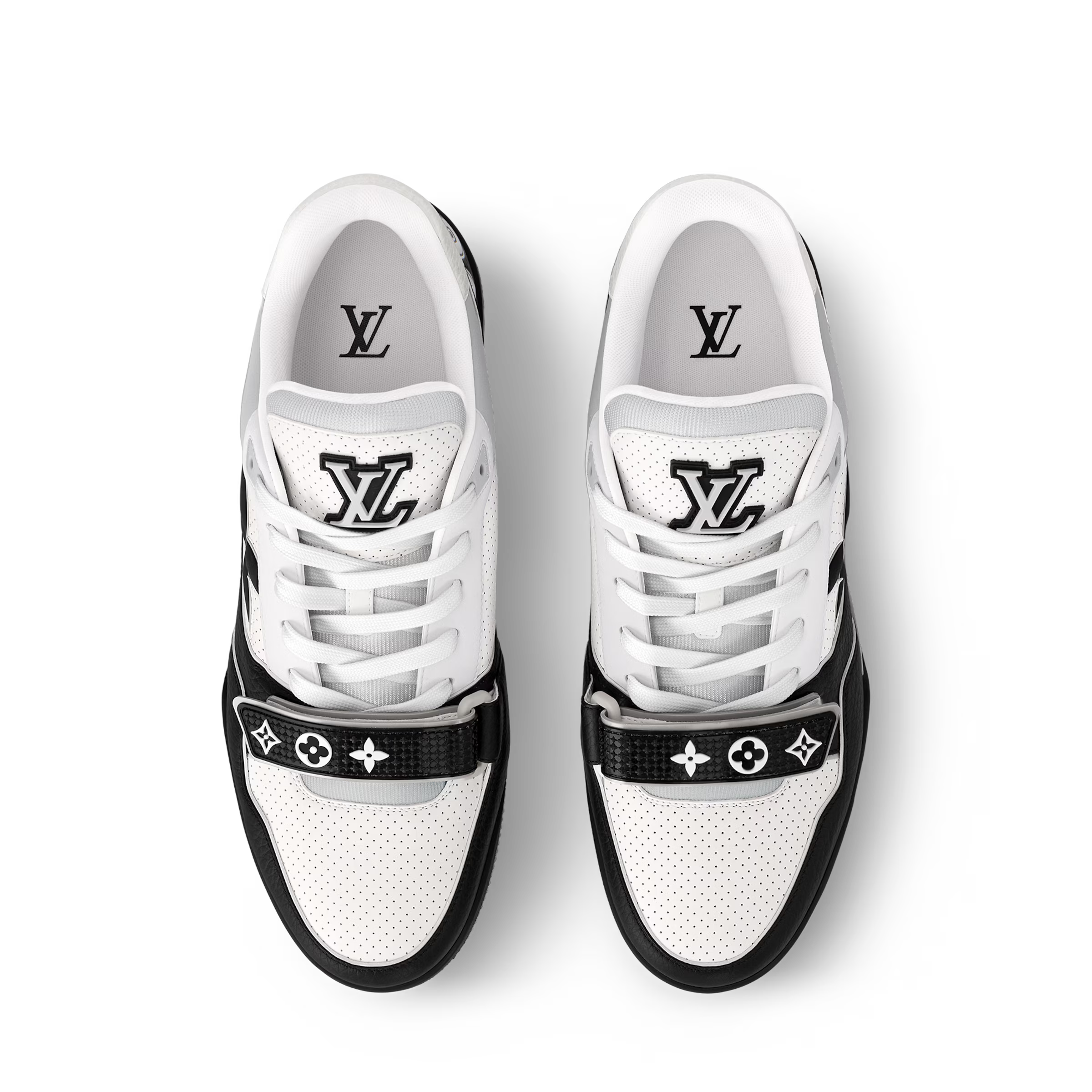 LV Trainer Sneaker Leather Velcro Stap Black