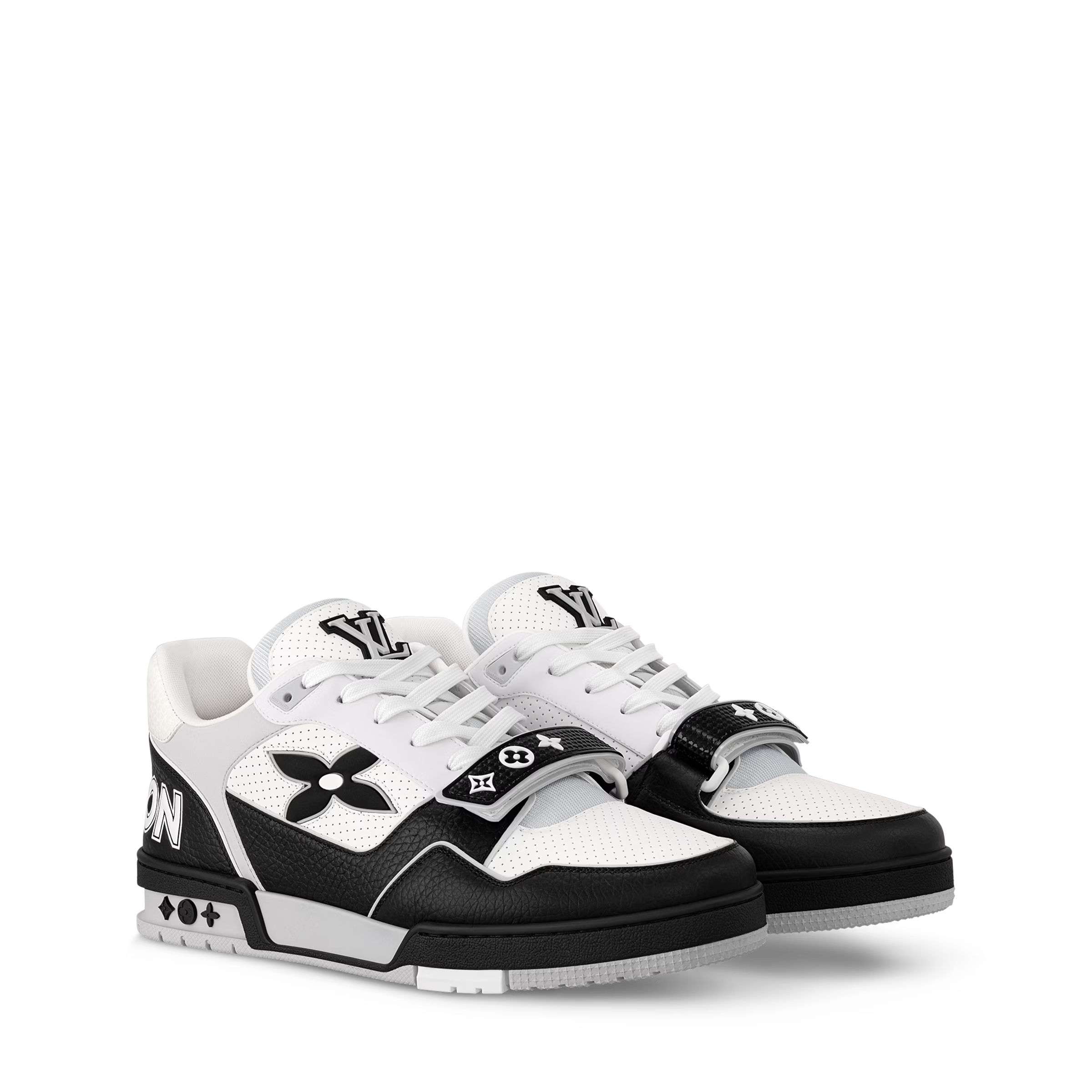 LV Trainer Sneaker Leather Velcro Stap Black