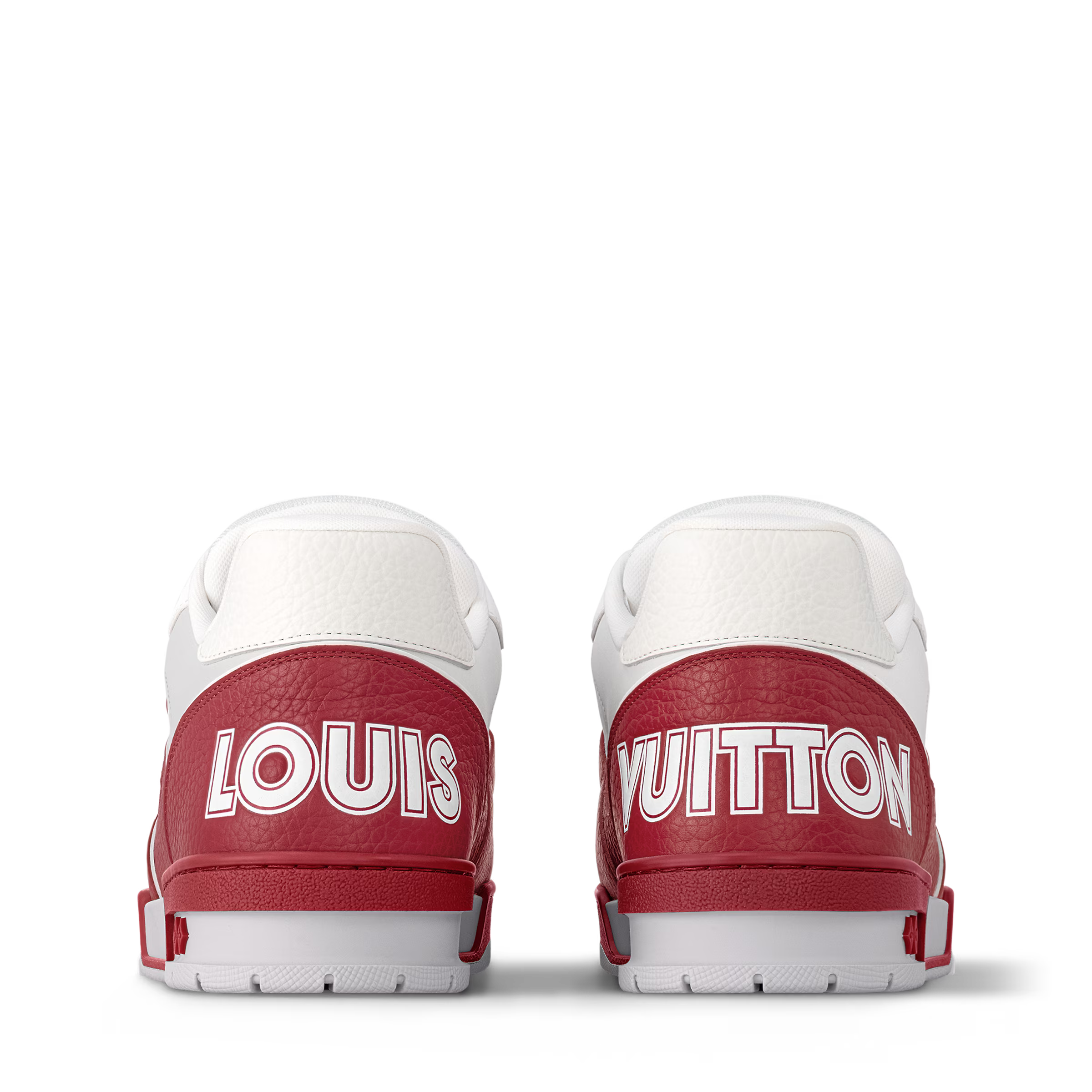 LV Trainer Sneaker Leather Velcro Stap Red