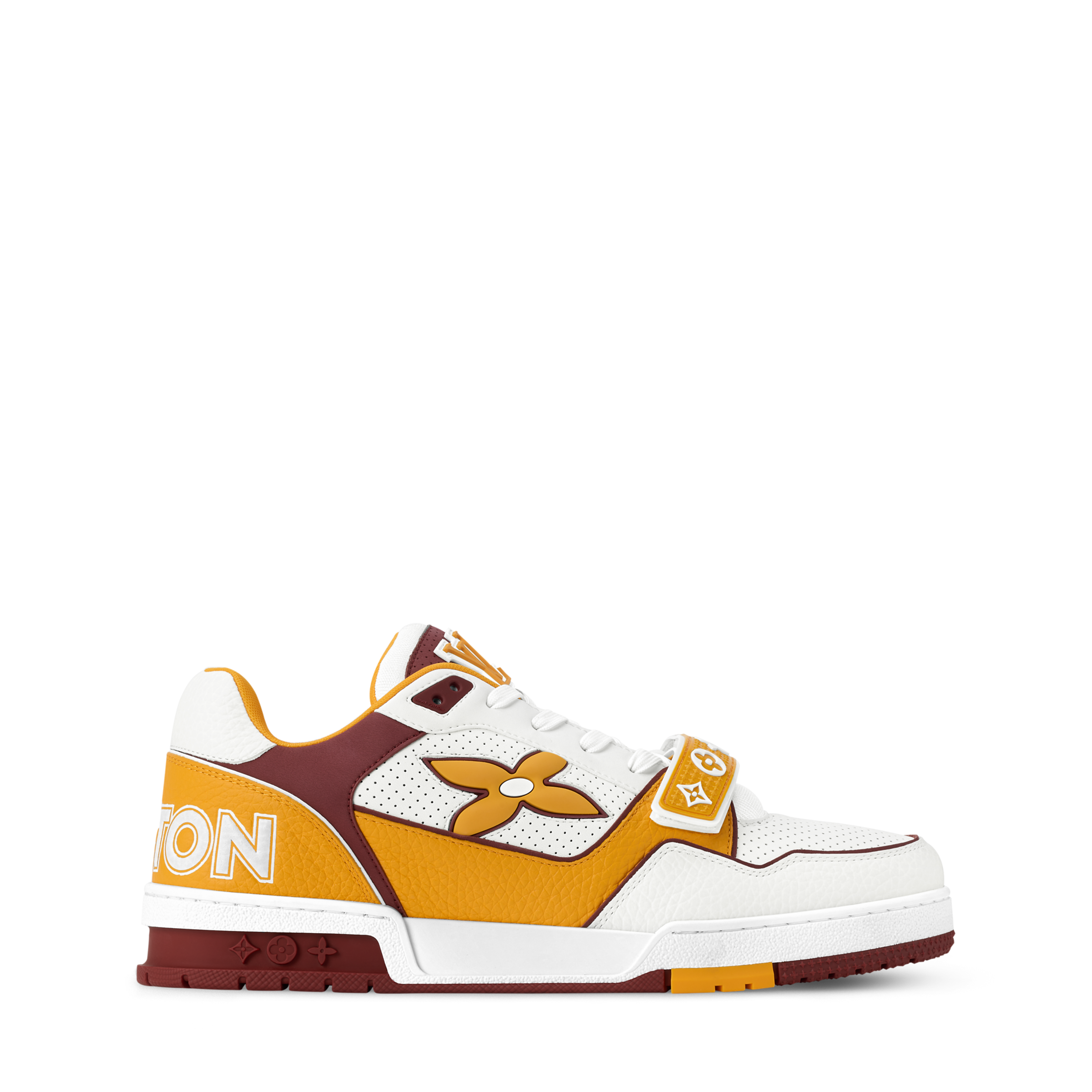 LV Trainer Sneaker Leather Velcro Stap Yellow