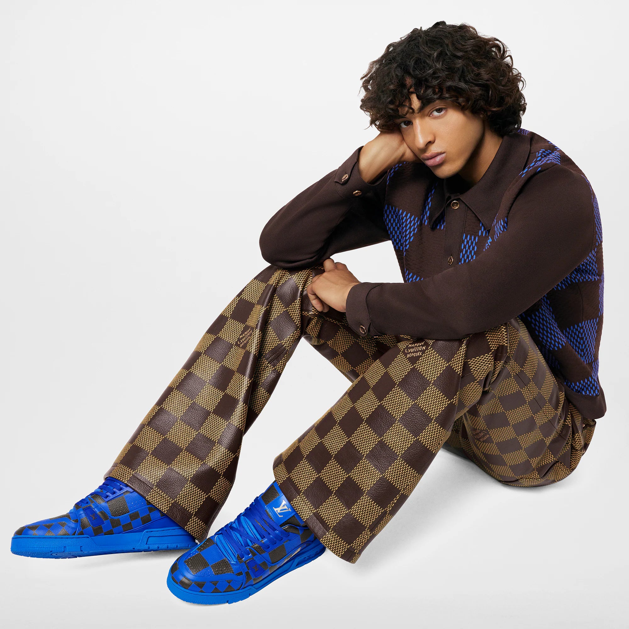 LV Trainer Sneaker Damier Pop Blue