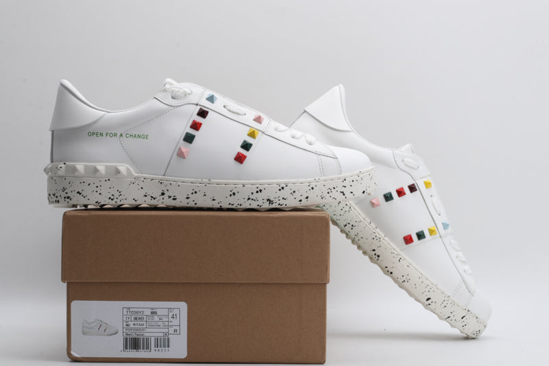 Valentino Garavani OPEN FOR A CHANGE SNEAKER IN BIO-BASED MATERIAL WHITE/MULTICOLOUR