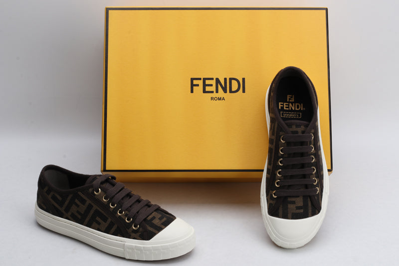 Fendi Fendi Domino Brown fabric low-tops