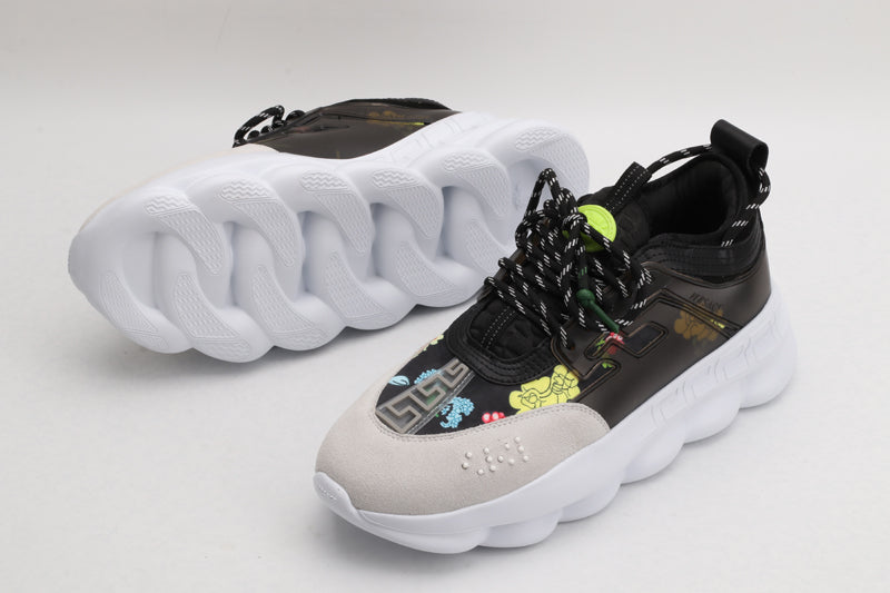 Versace Chain Reaction Trainers Black White