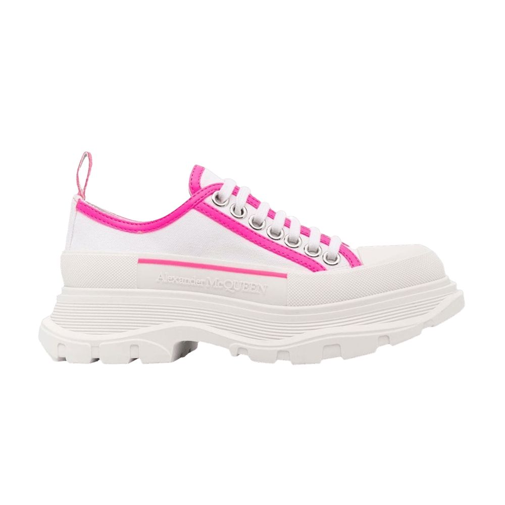 Alexander McQueen Wmns Tread Slick Lace Up 'White Neon Pink'