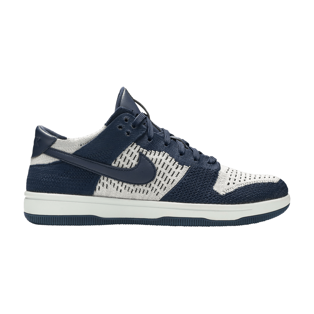 Nike Dunk Low Flyknit College Navy Pure Platinum