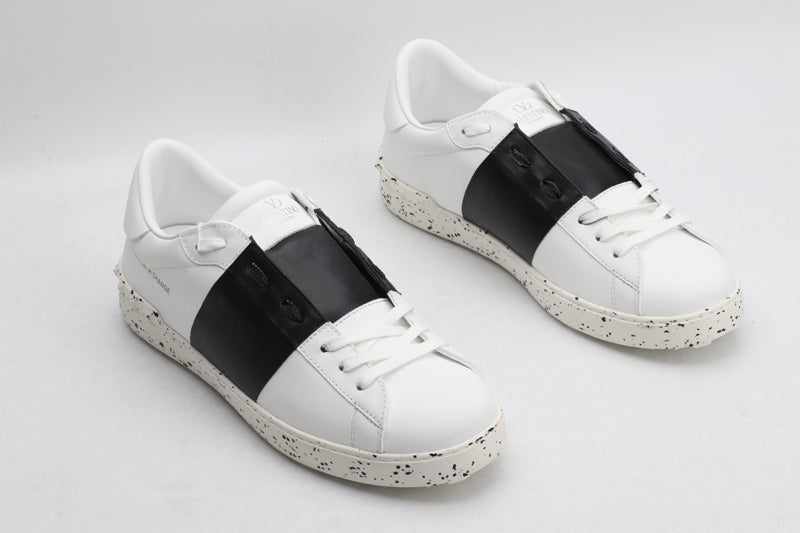 Valentino Garavani OPEN SKATE CALFSKIN AND FABRIC SNEAKER WHITE/ BLACK