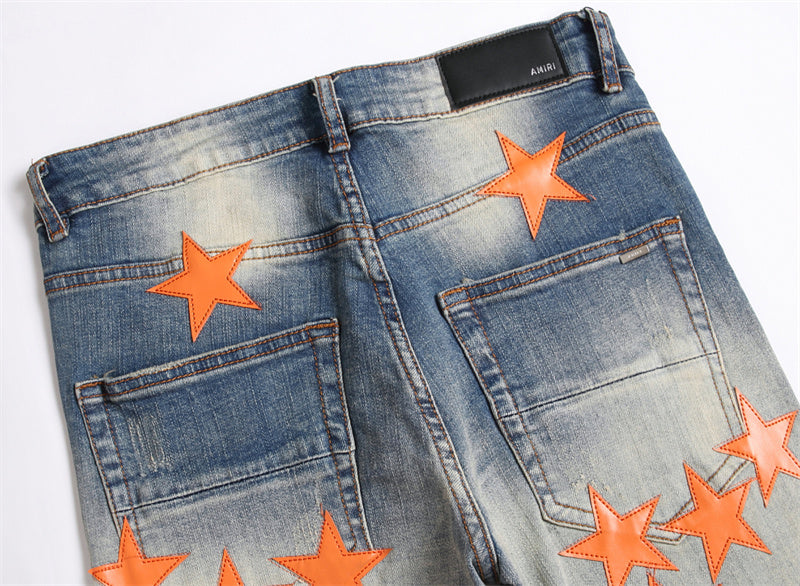 Amiri AMIRI Denim Orange Star