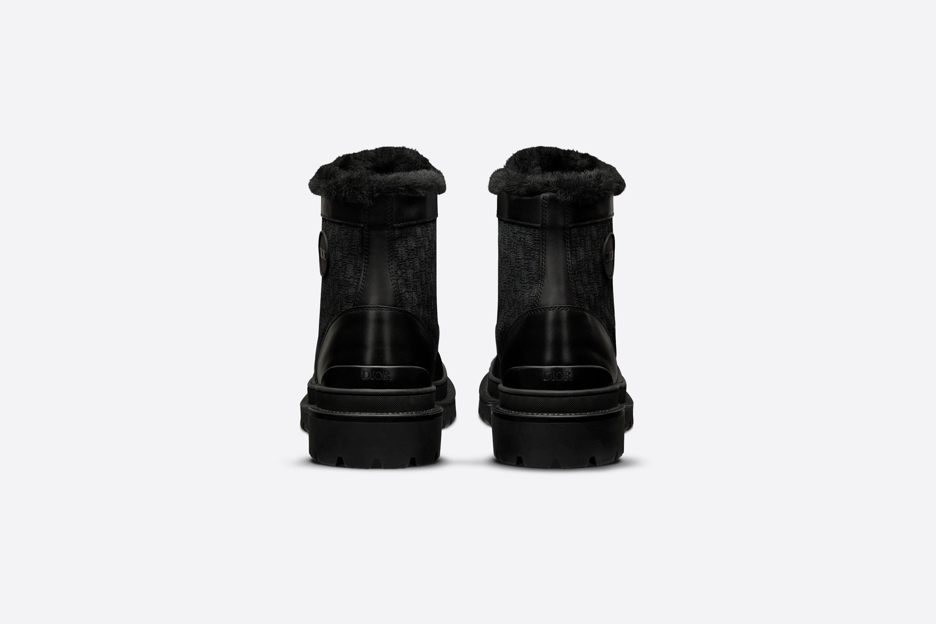 Dior DIOR EXPLORER ANKLE BOOT Black Smooth Calfskin and Dior Oblique Jacquard