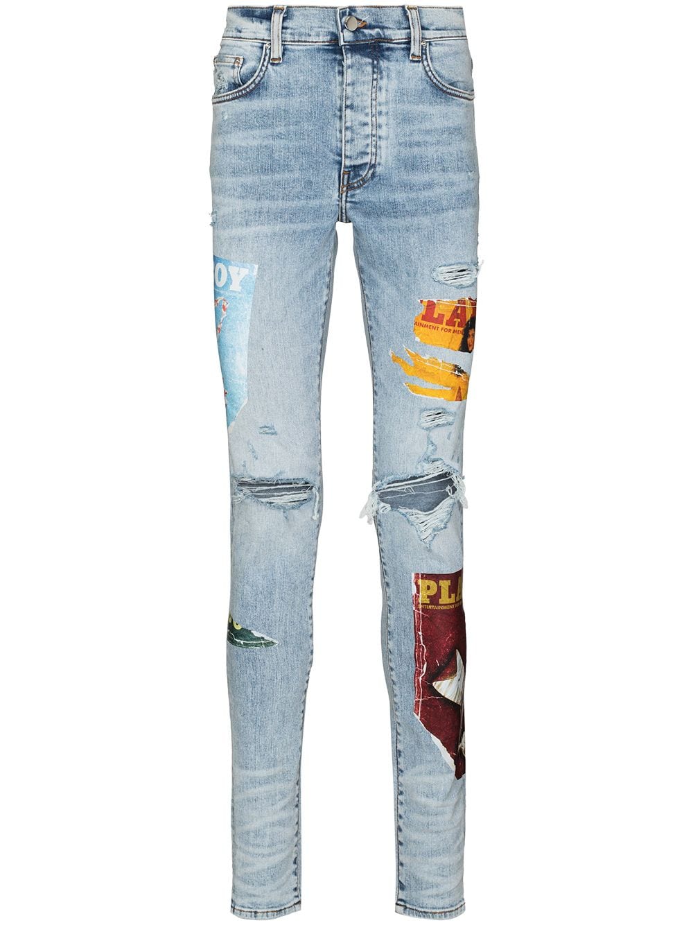 Amiri AMIRI x Playboy Magazine Print Super-Skinny Jeans