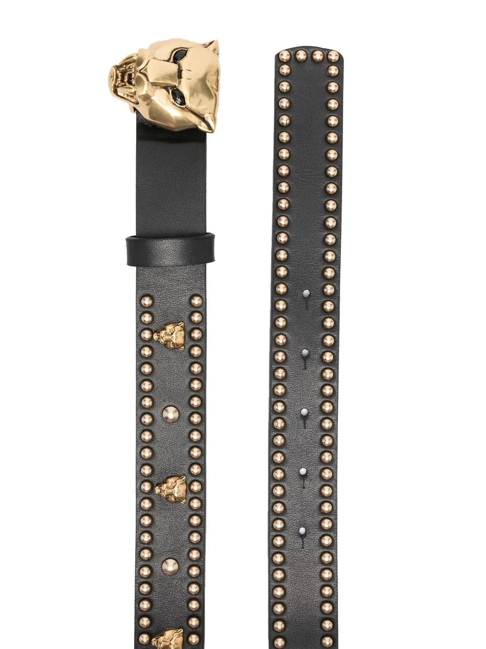 Roberto Cavalli Logo-Buckle Studded Belt