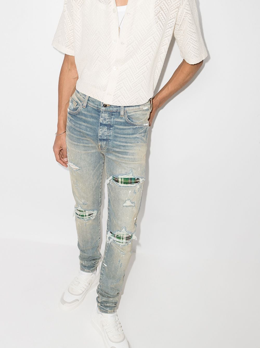 Amiri AMIRI Ripped-Finish Skinny Jeans