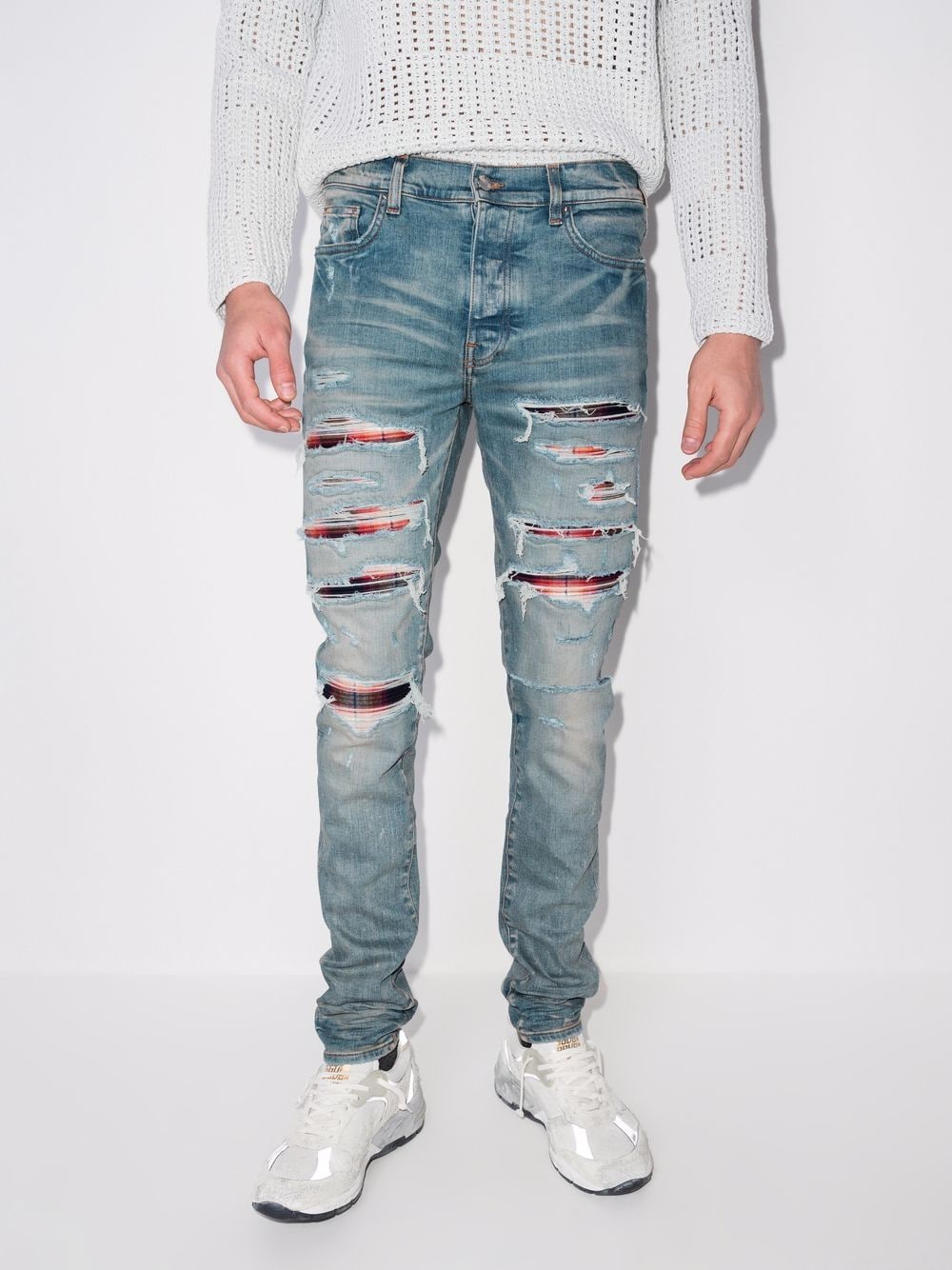 Amiri AMIRI Plaid Trasher Skinny Jeans