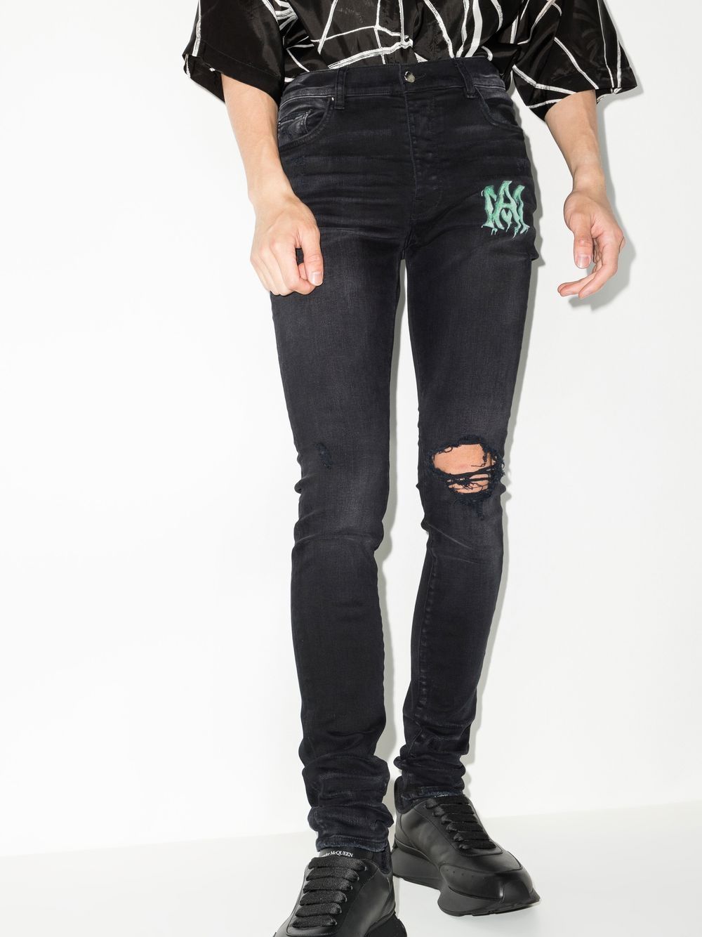 Amiri AMIRI Watercolour Logo-Print Skinny