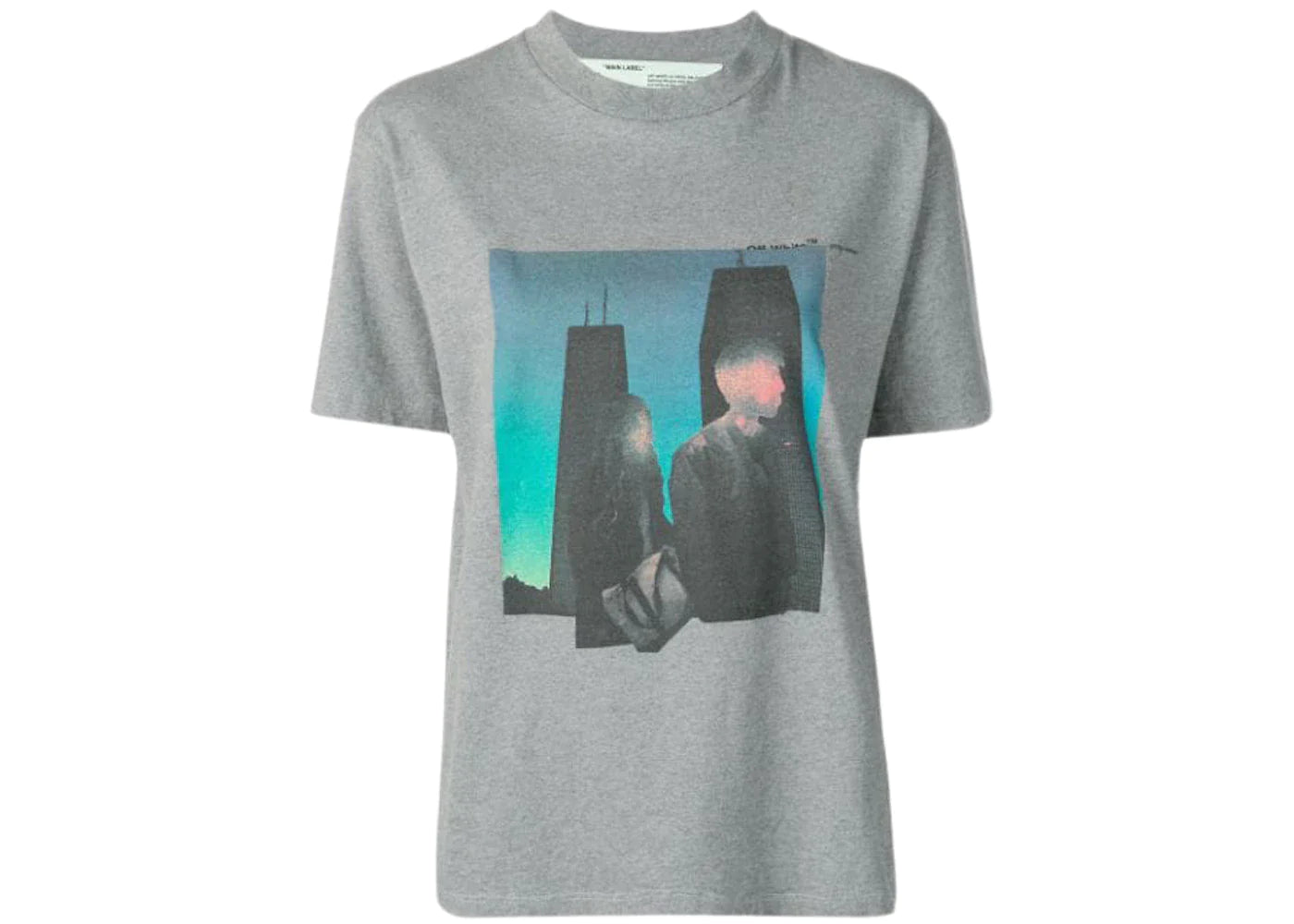 OFF-WHITE WOMAN Graphic Print T-shirt Grey/Multicolor