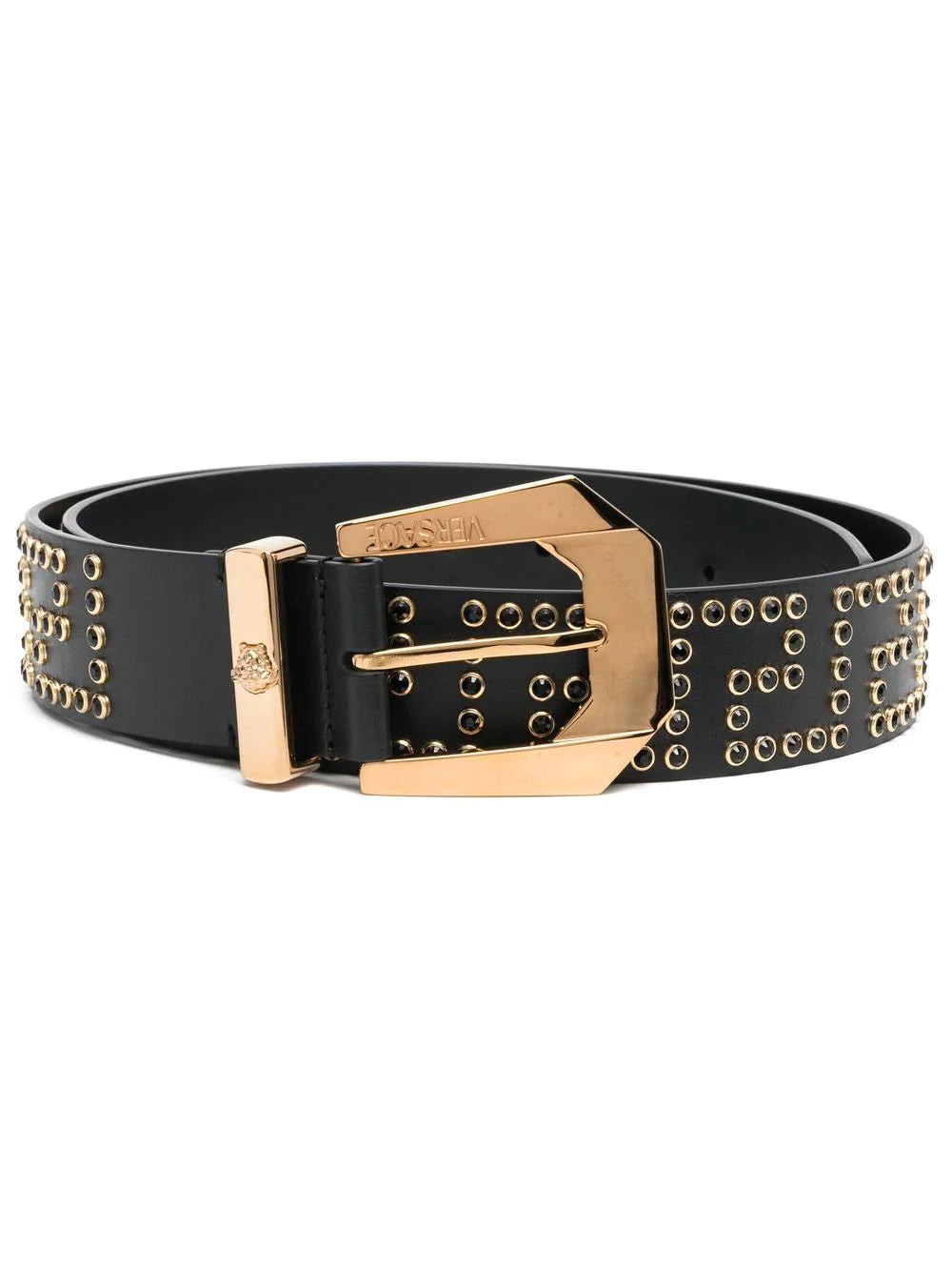 Versace Greca Stud-Embellished Belt