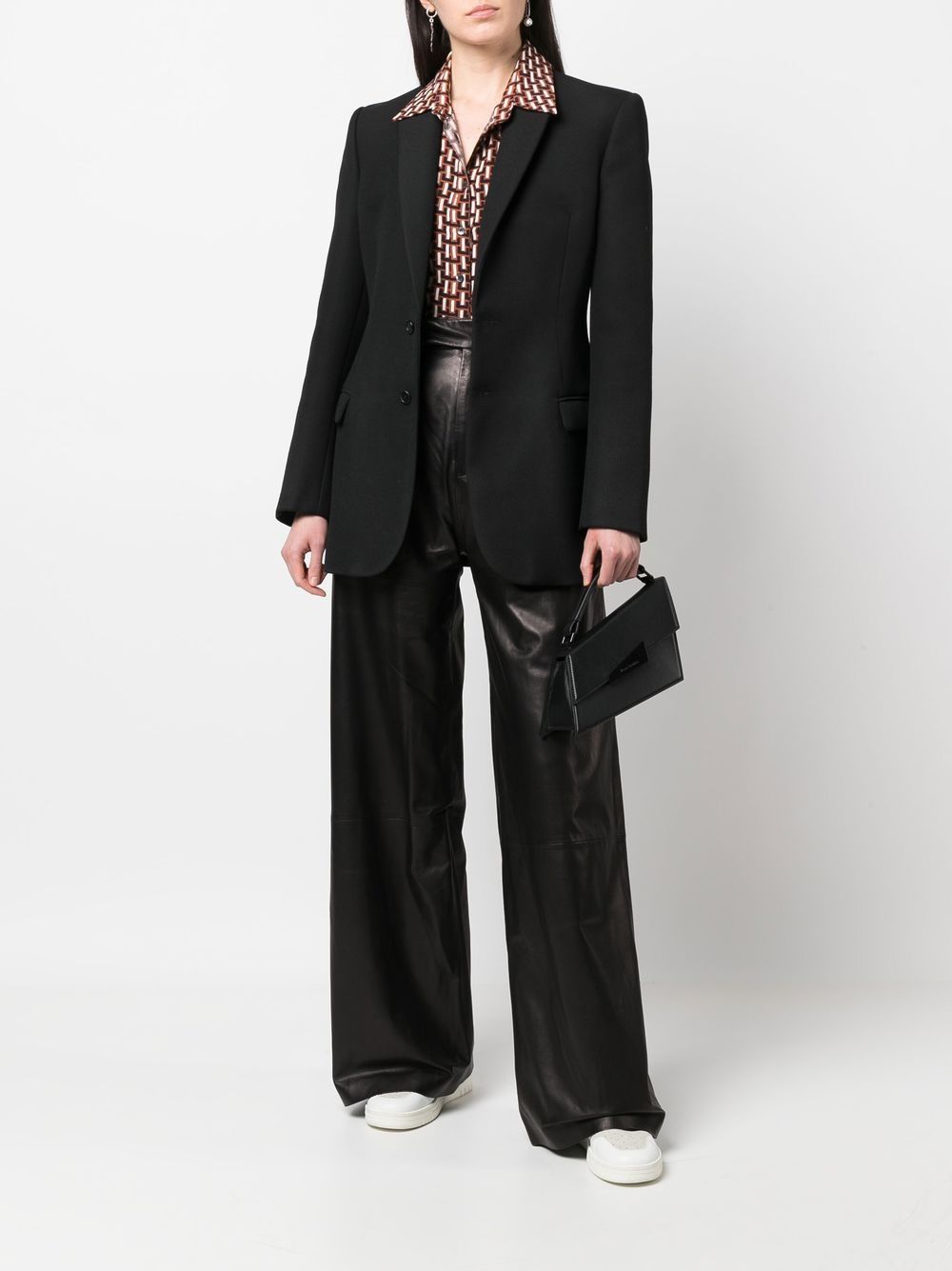 Amiri AMIRI High-Waisted Leather Wide-Leg Trousers