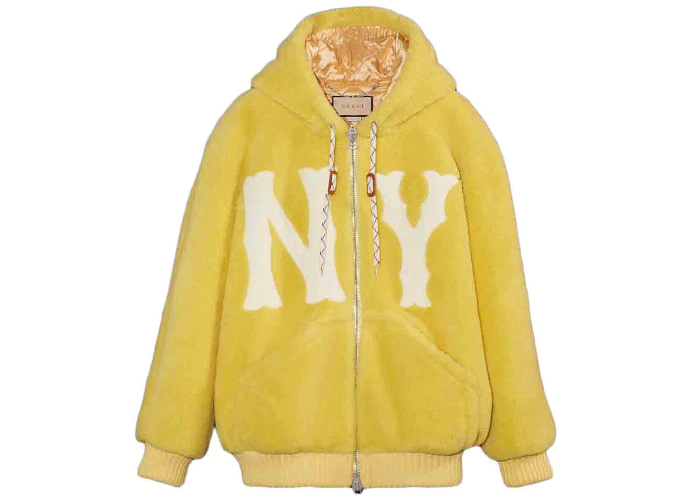 Gucci x MLB 2022 Shearling Jacket with Yankees Patch Light Yellow